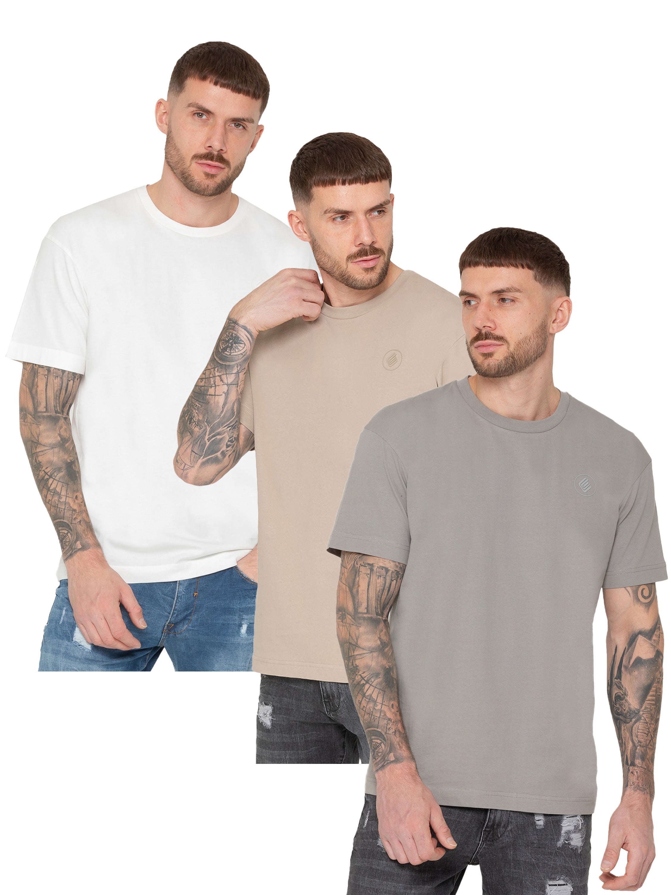 Enzo | Oversized Crew Neck T-Shirt 3 Pack