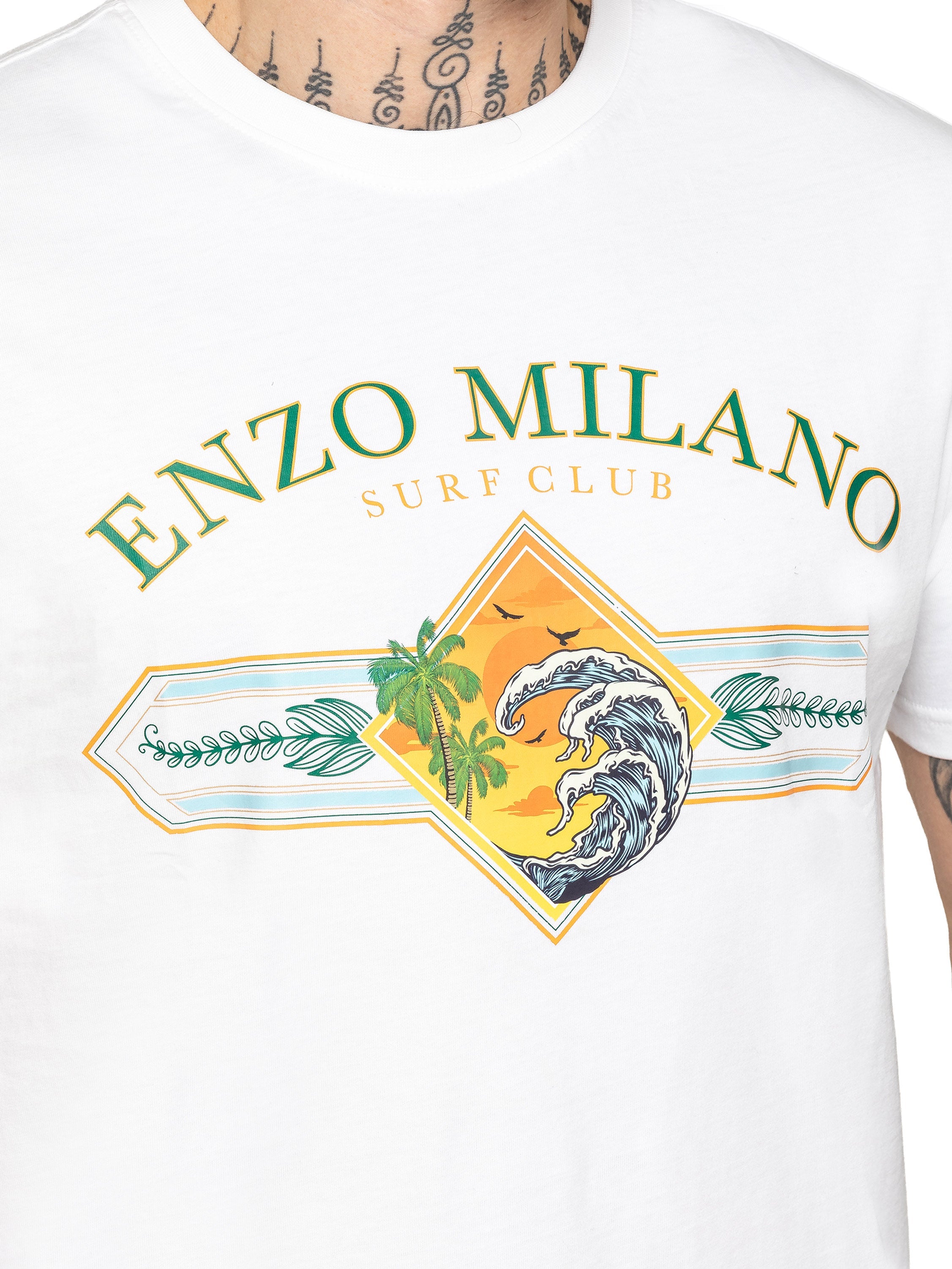 Enzo Milano | Mens Surf Club Print T-Shirt