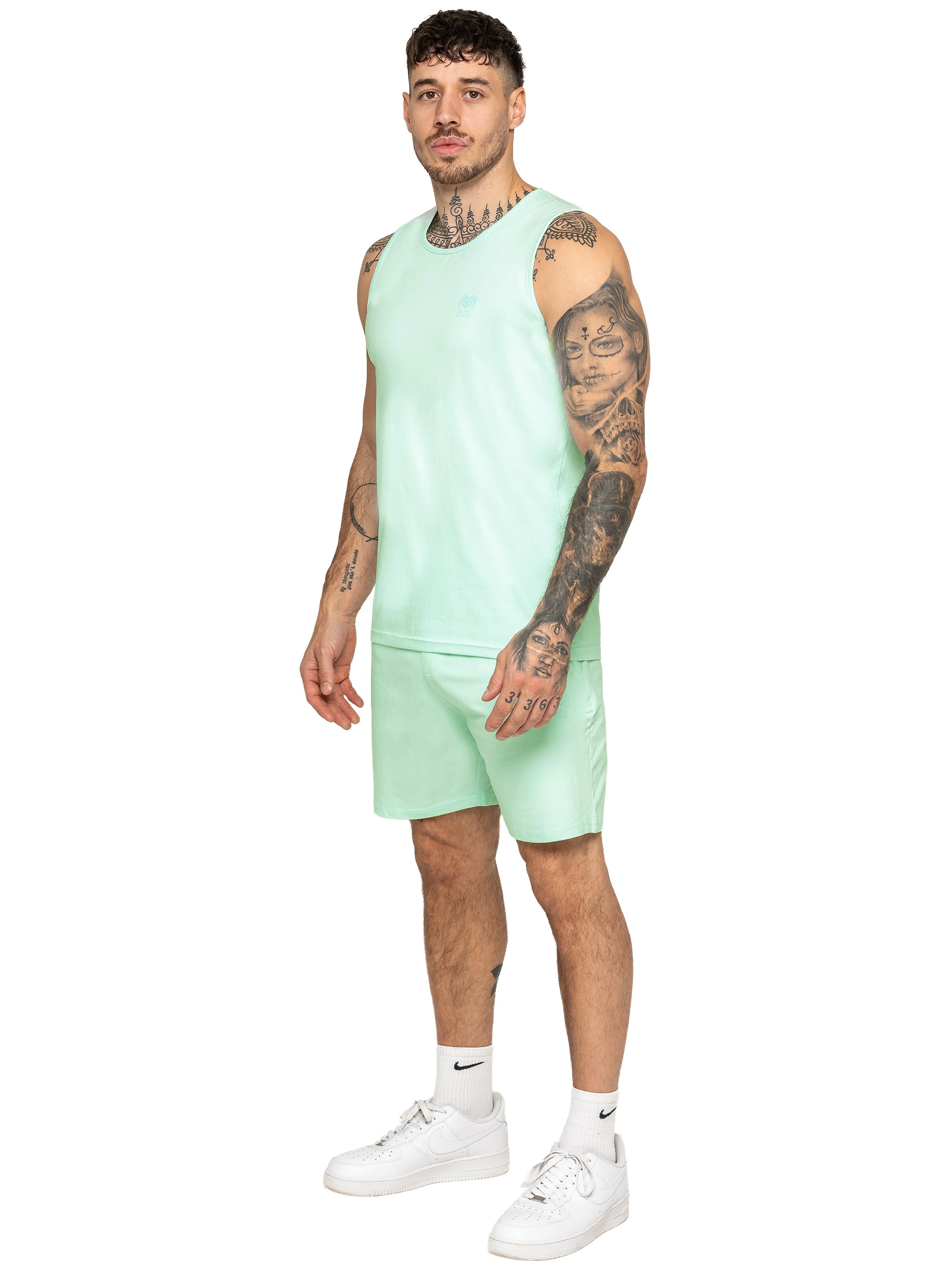 Enzo Milano | Mens Gym Shorts & Vest Set
