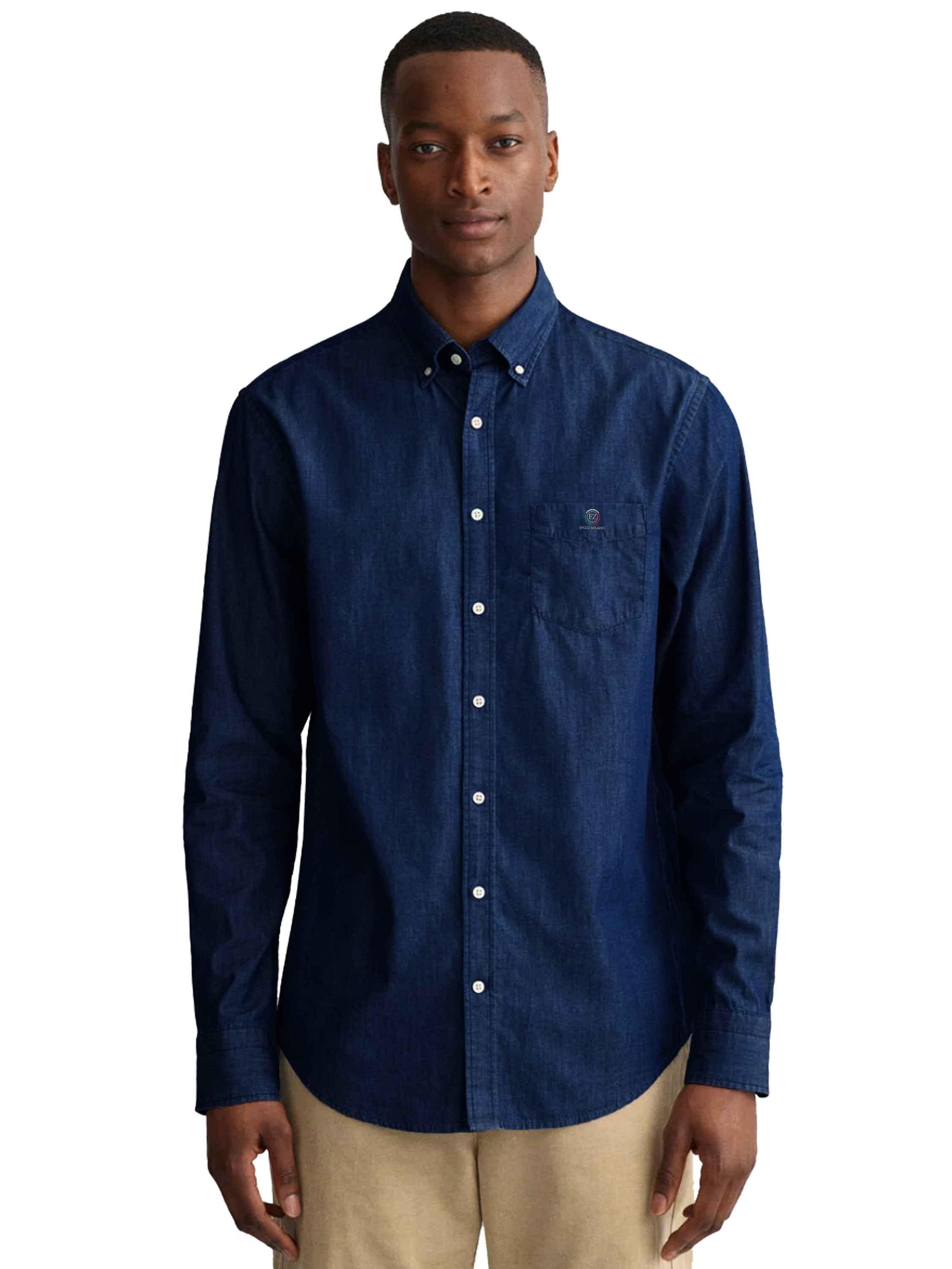 Enzo | Mens Regular Fit Denim Shirt 2 Pack