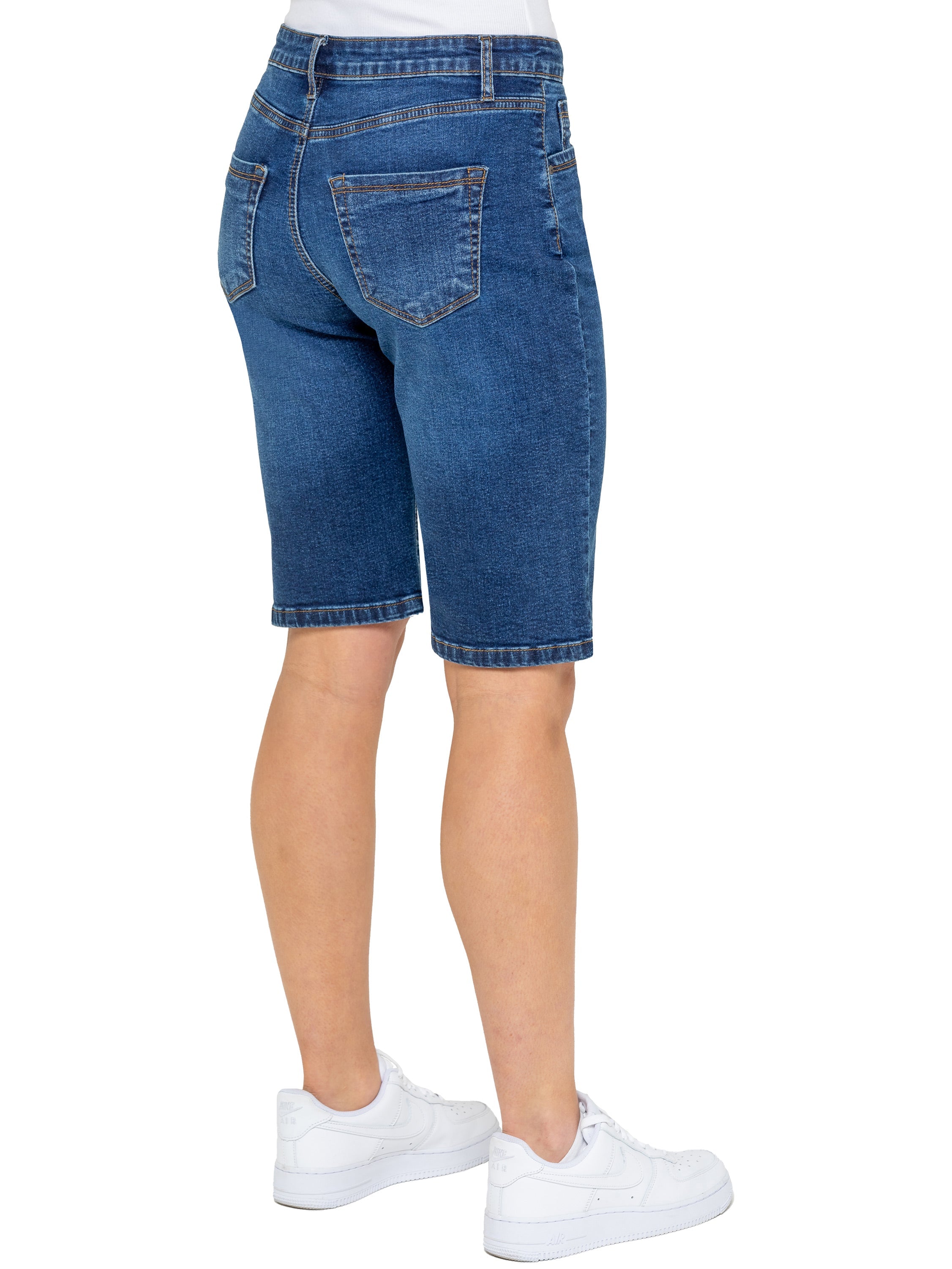 Enzo | Womens Long Denim Shorts