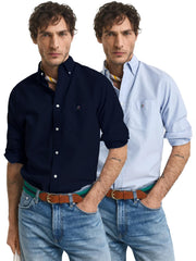 Enzo | Mens Regular Fit Oxford Shirt 2 Pack