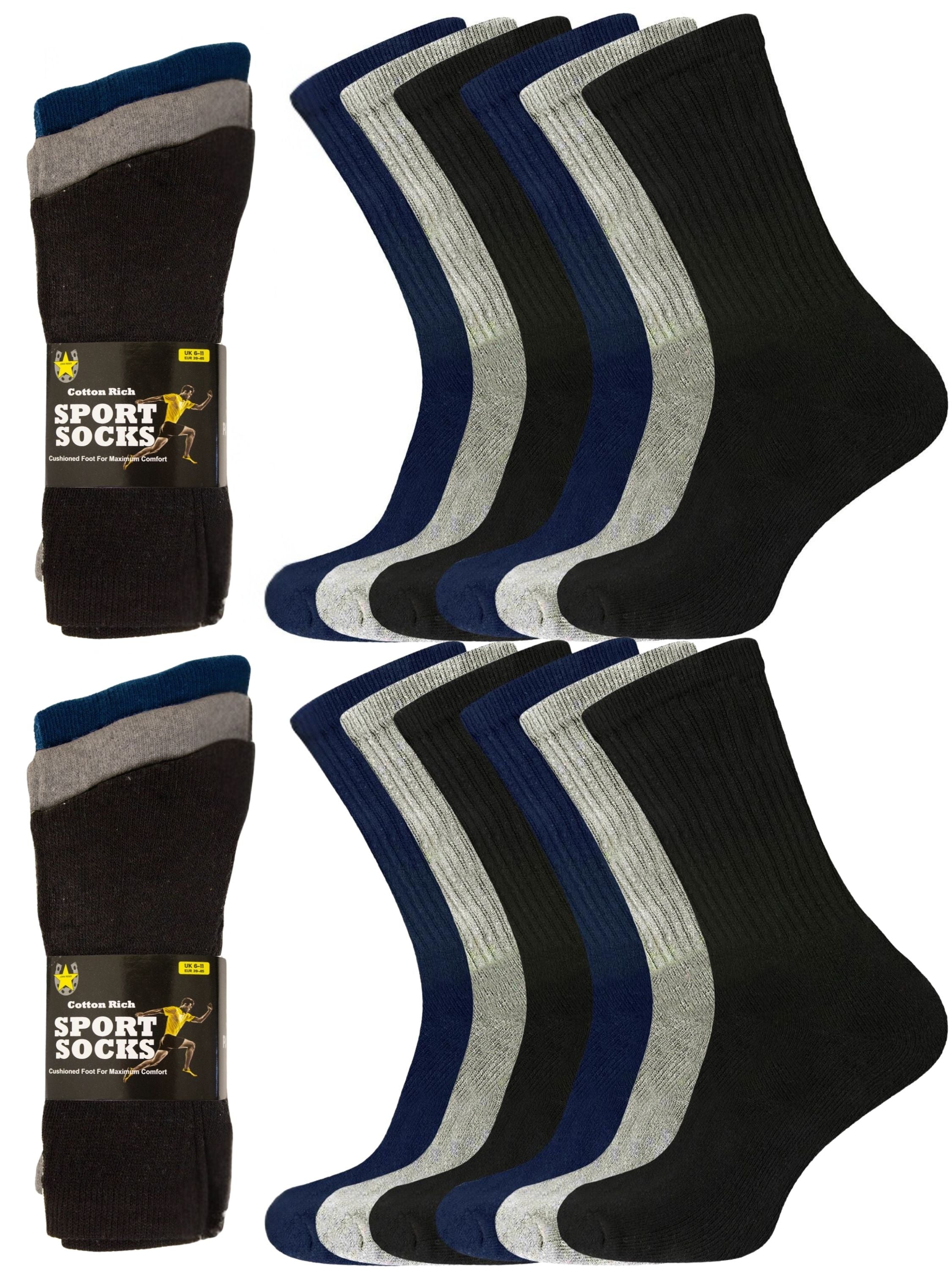 Mens Sports Socks Ankle Gym Quarter Socks 12 Pack