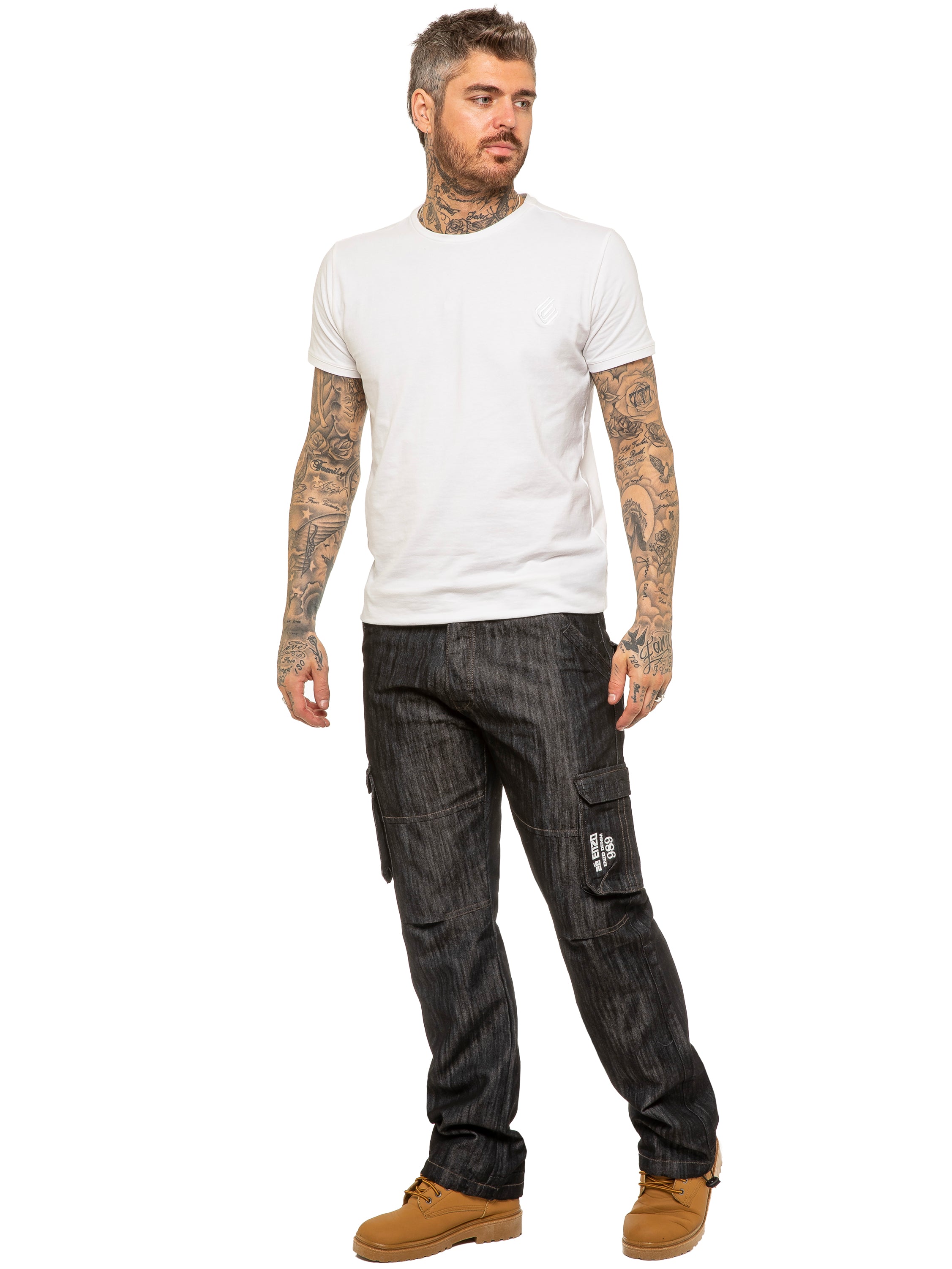 Enzo | Mens Combat Denim Jeans Designer Menswear