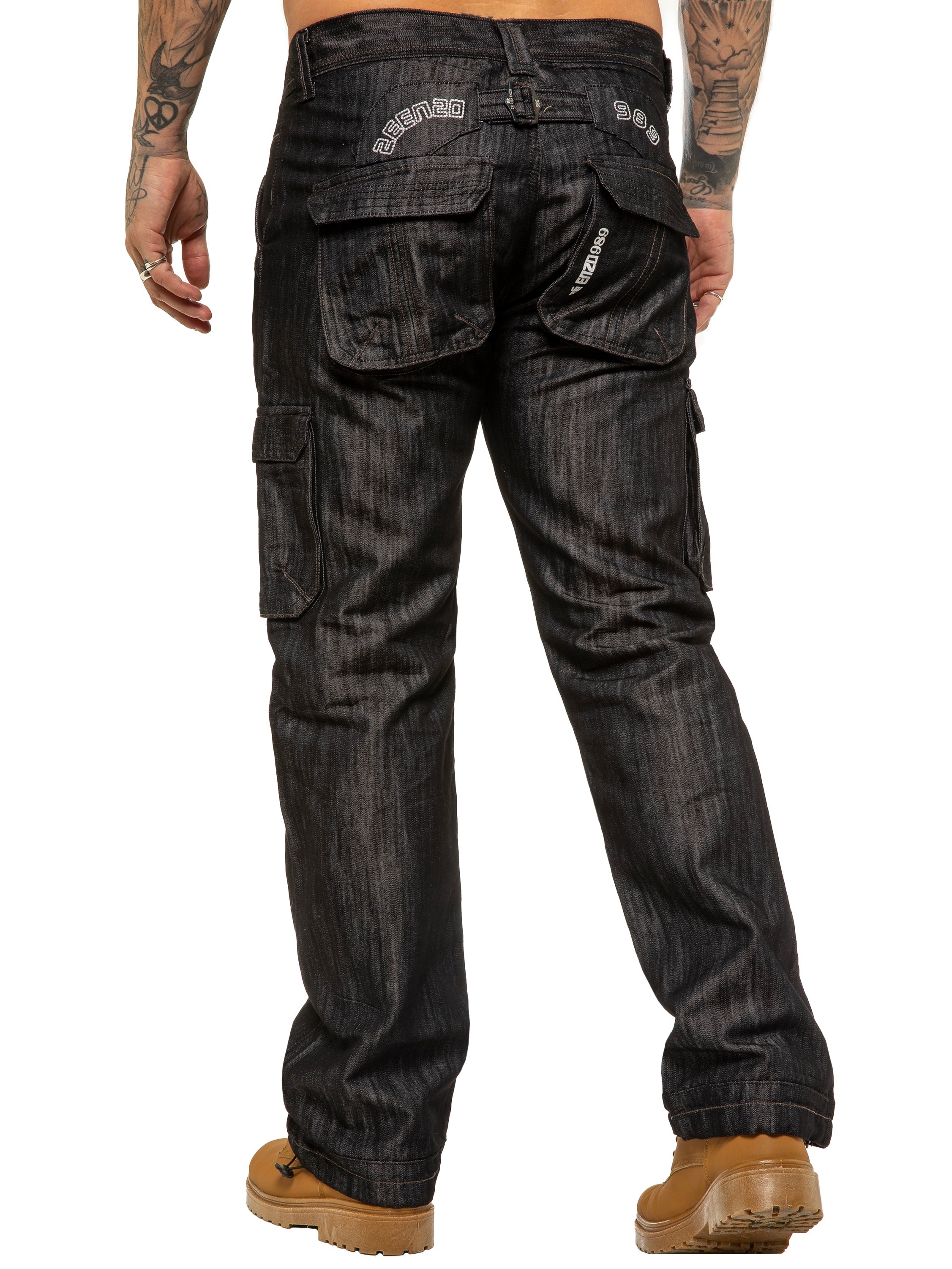 Enzo | Mens Combat Denim Jeans Designer Menswear