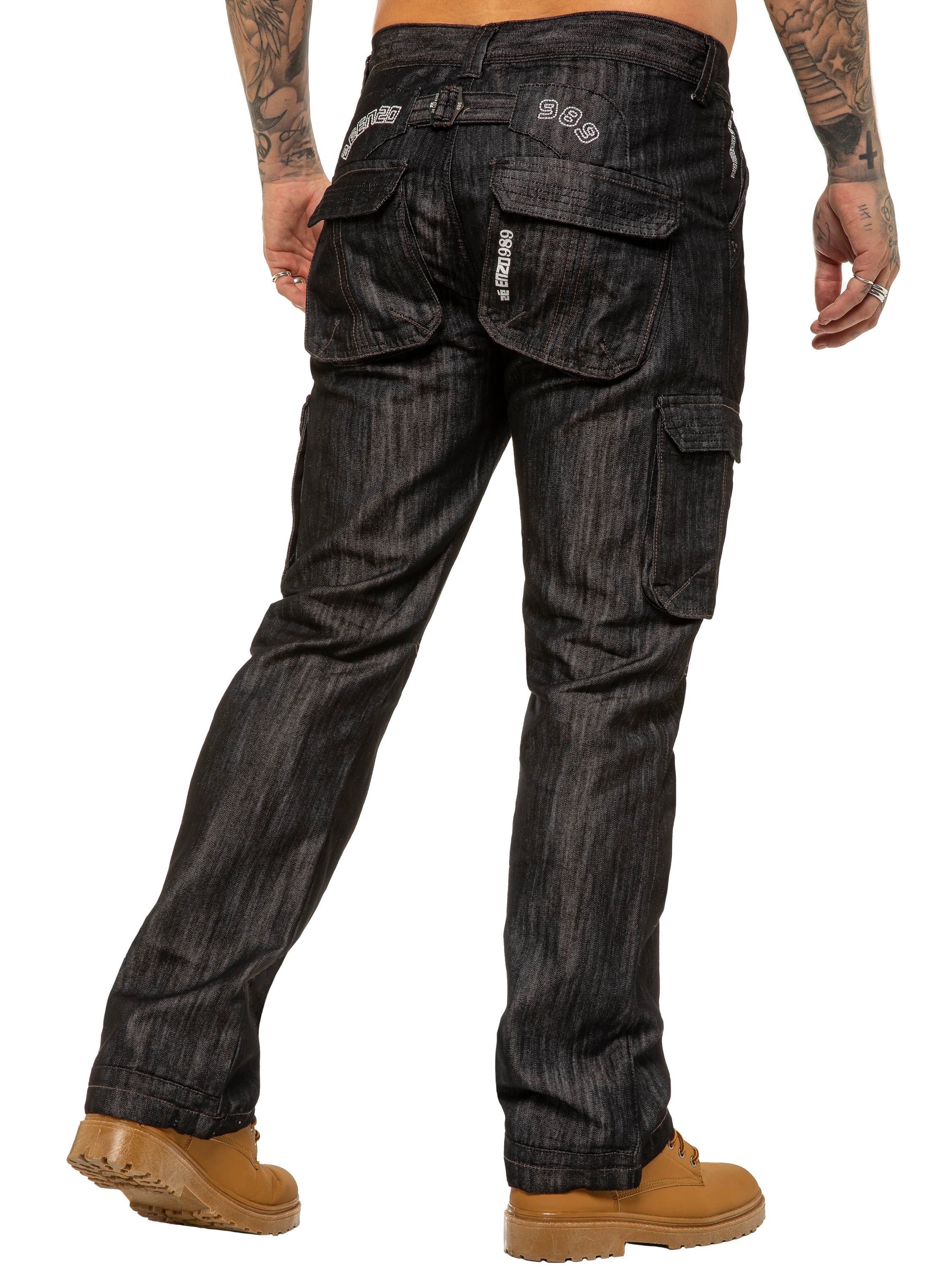 Enzo | Mens Combat Denim Jeans Designer Menswear