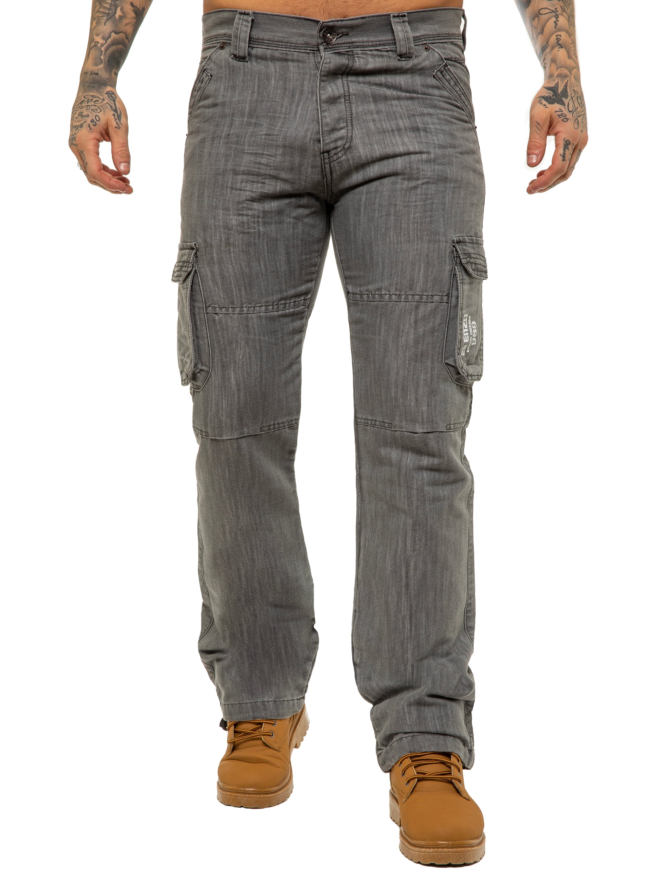 Enzo | Mens Combat Denim Jeans Designer Menswear