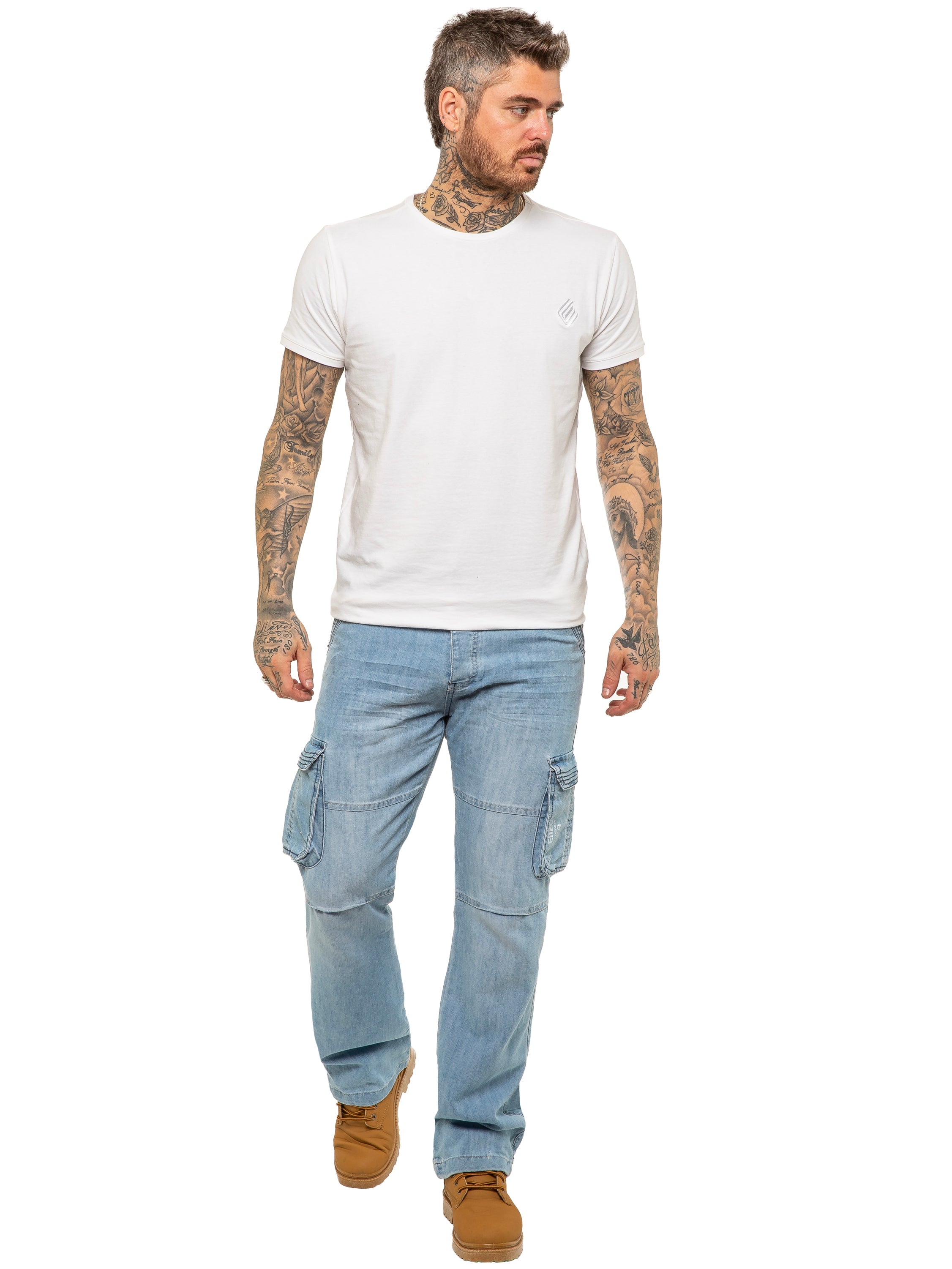 Enzo | Mens Combat Denim Jeans Designer Menswear