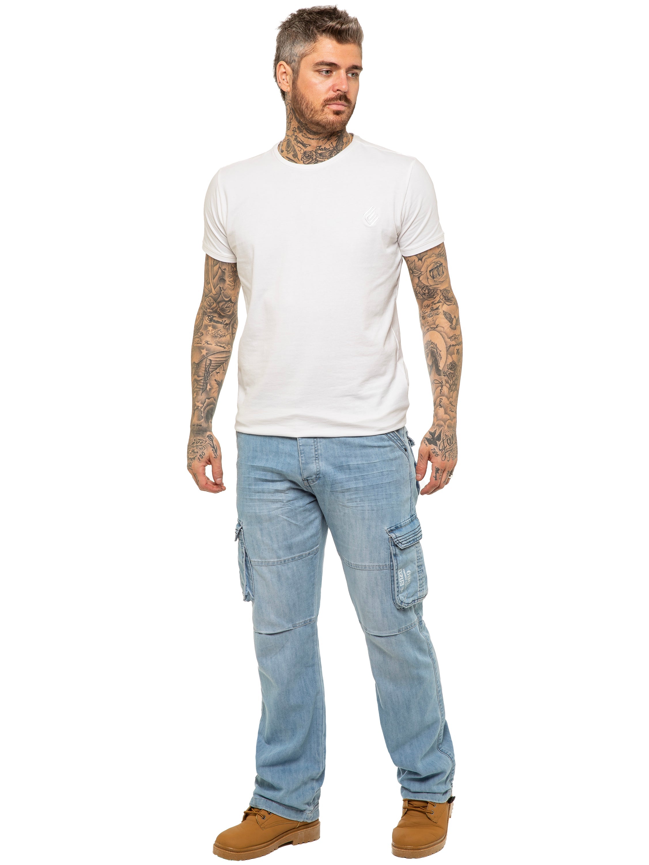 Enzo | Mens Combat Denim Jeans Designer Menswear