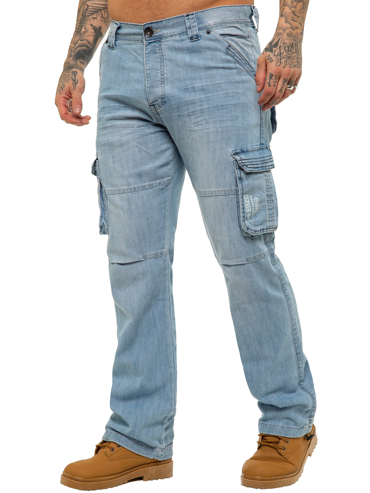 Enzo | Mens Combat Denim Jeans Designer Menswear