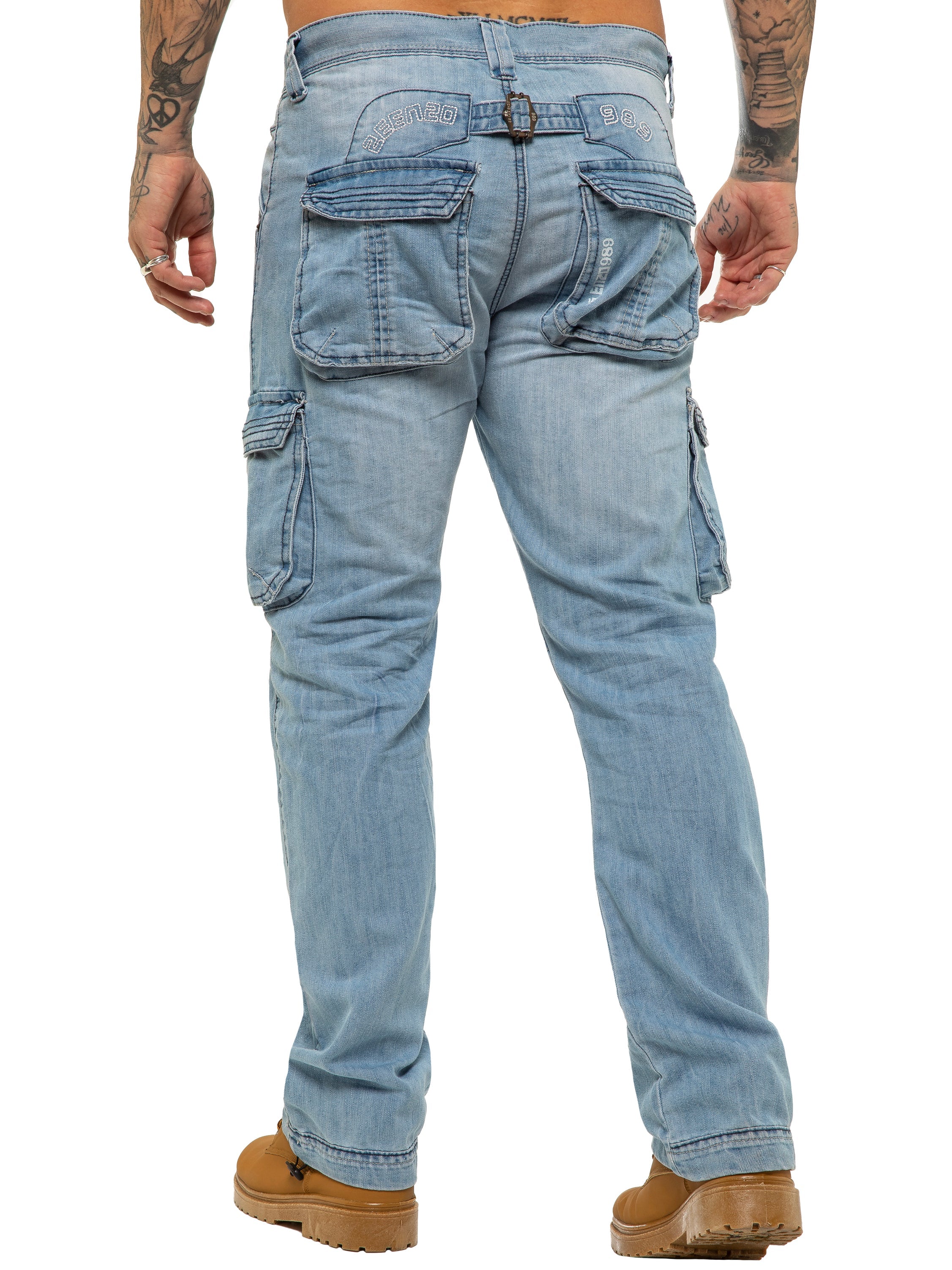 Enzo | Mens Combat Denim Jeans Designer Menswear