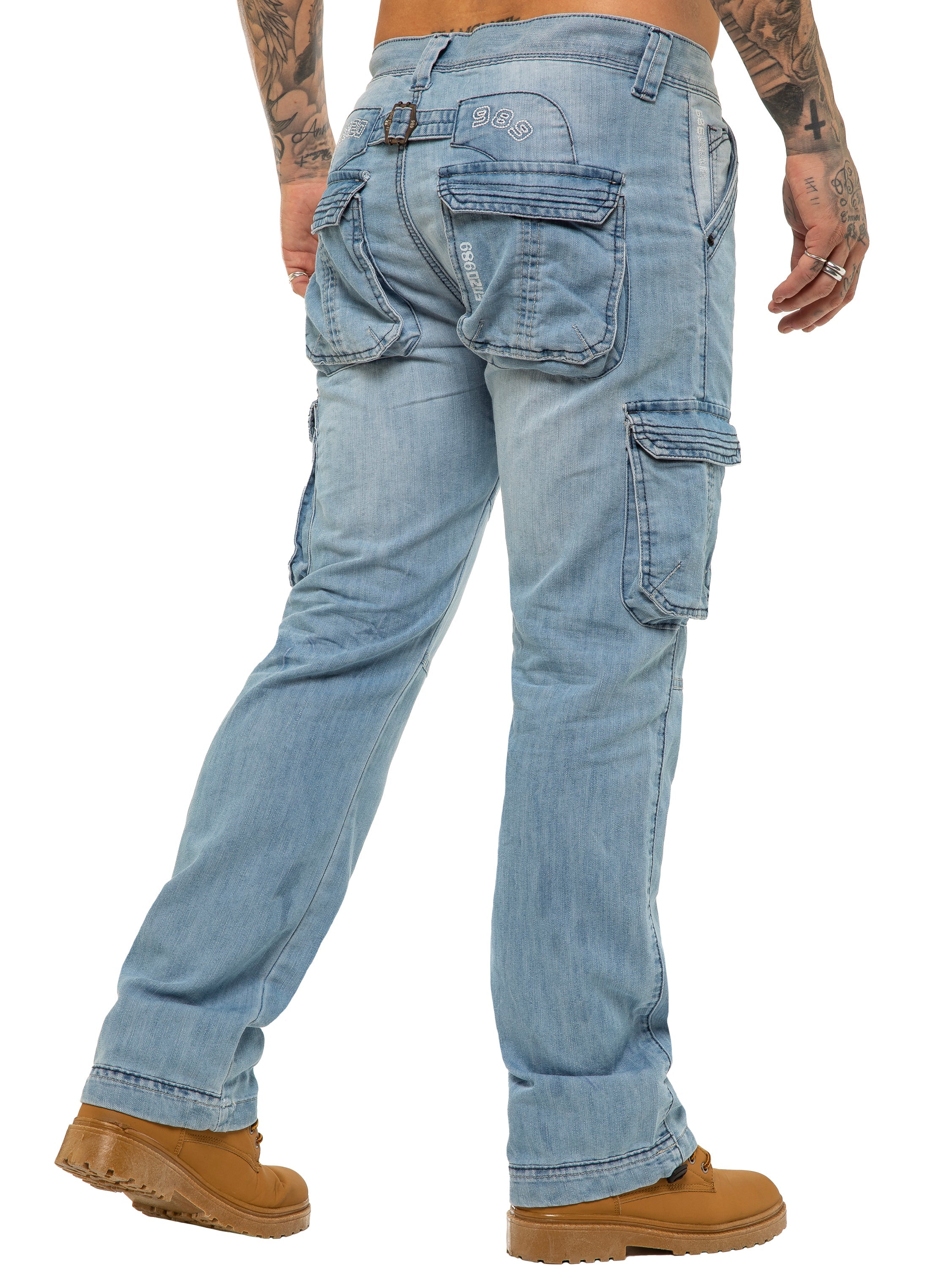 Enzo | Mens Combat Denim Jeans Designer Menswear