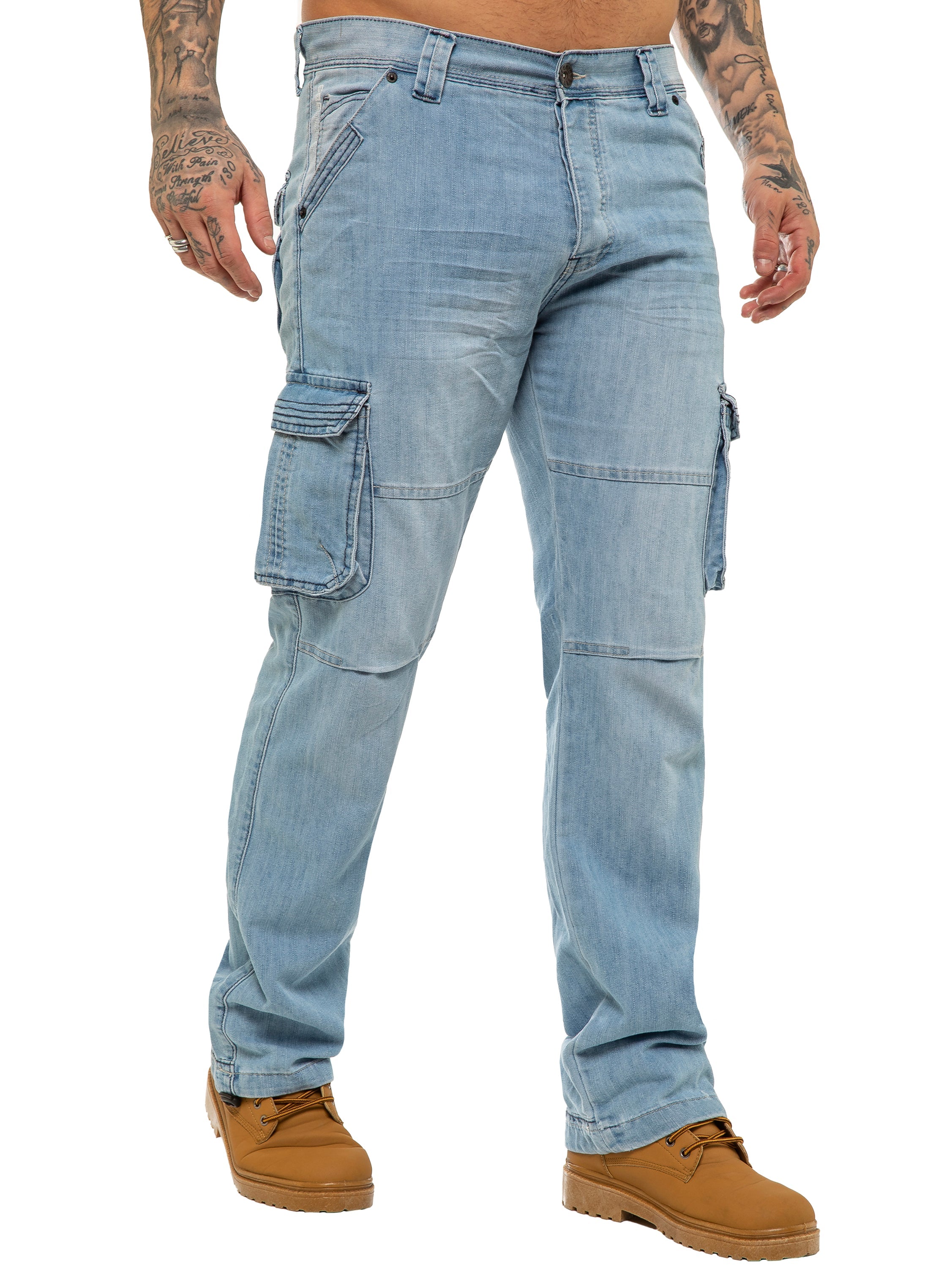 Enzo | Mens Combat Denim Jeans Designer Menswear