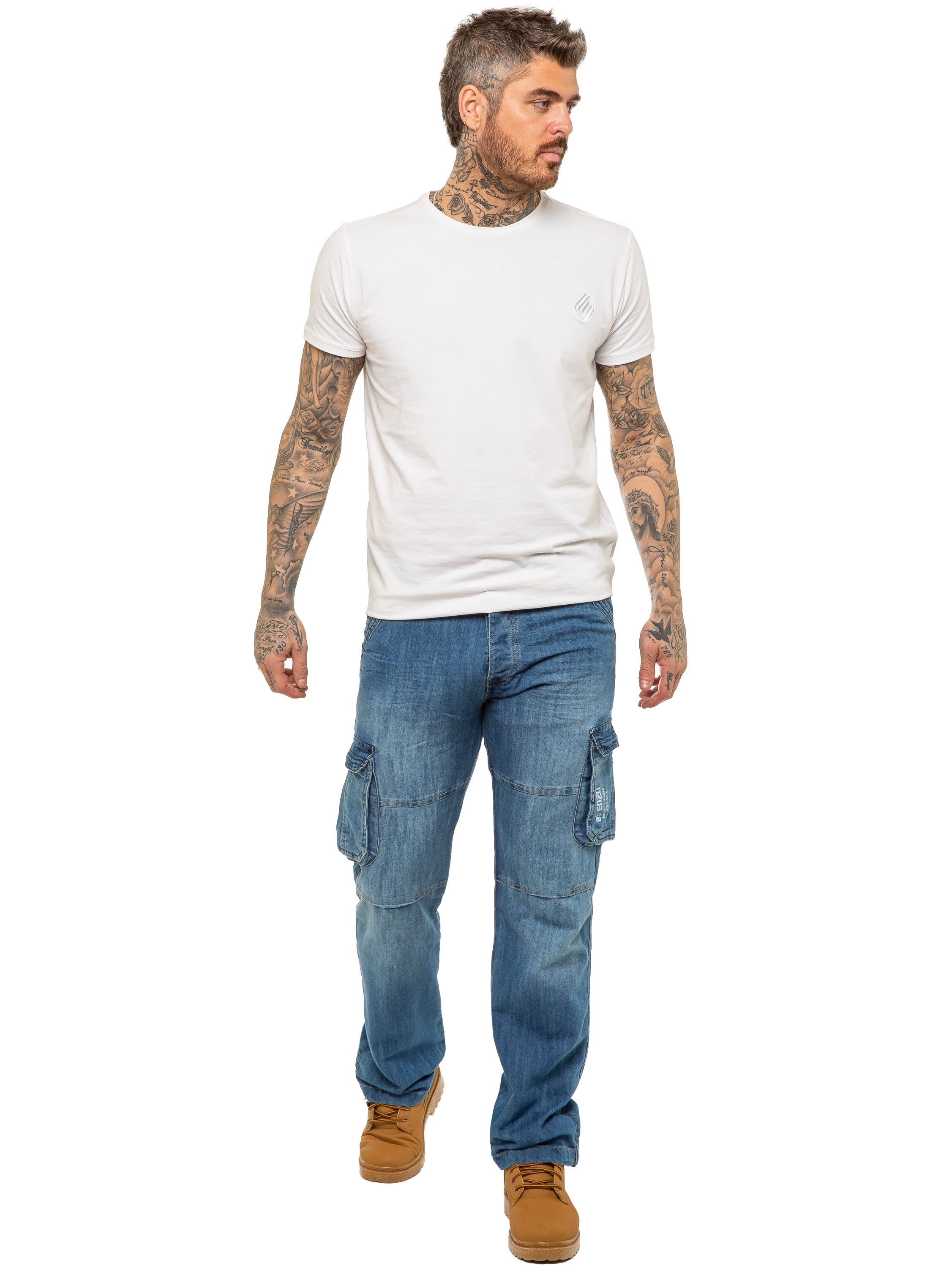 Enzo | Mens Combat Denim Jeans Designer Menswear