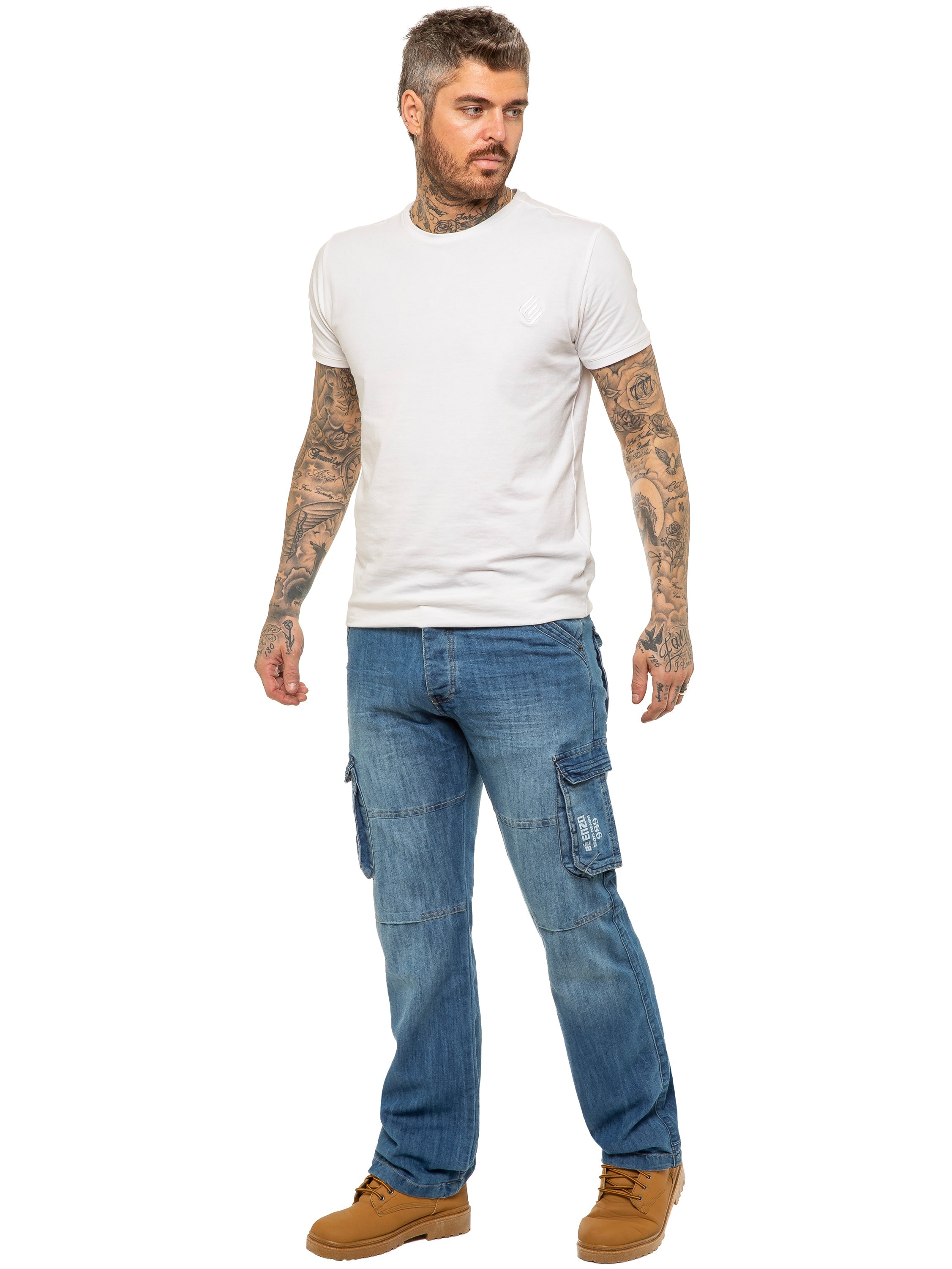 Enzo | Mens Combat Denim Jeans Designer Menswear