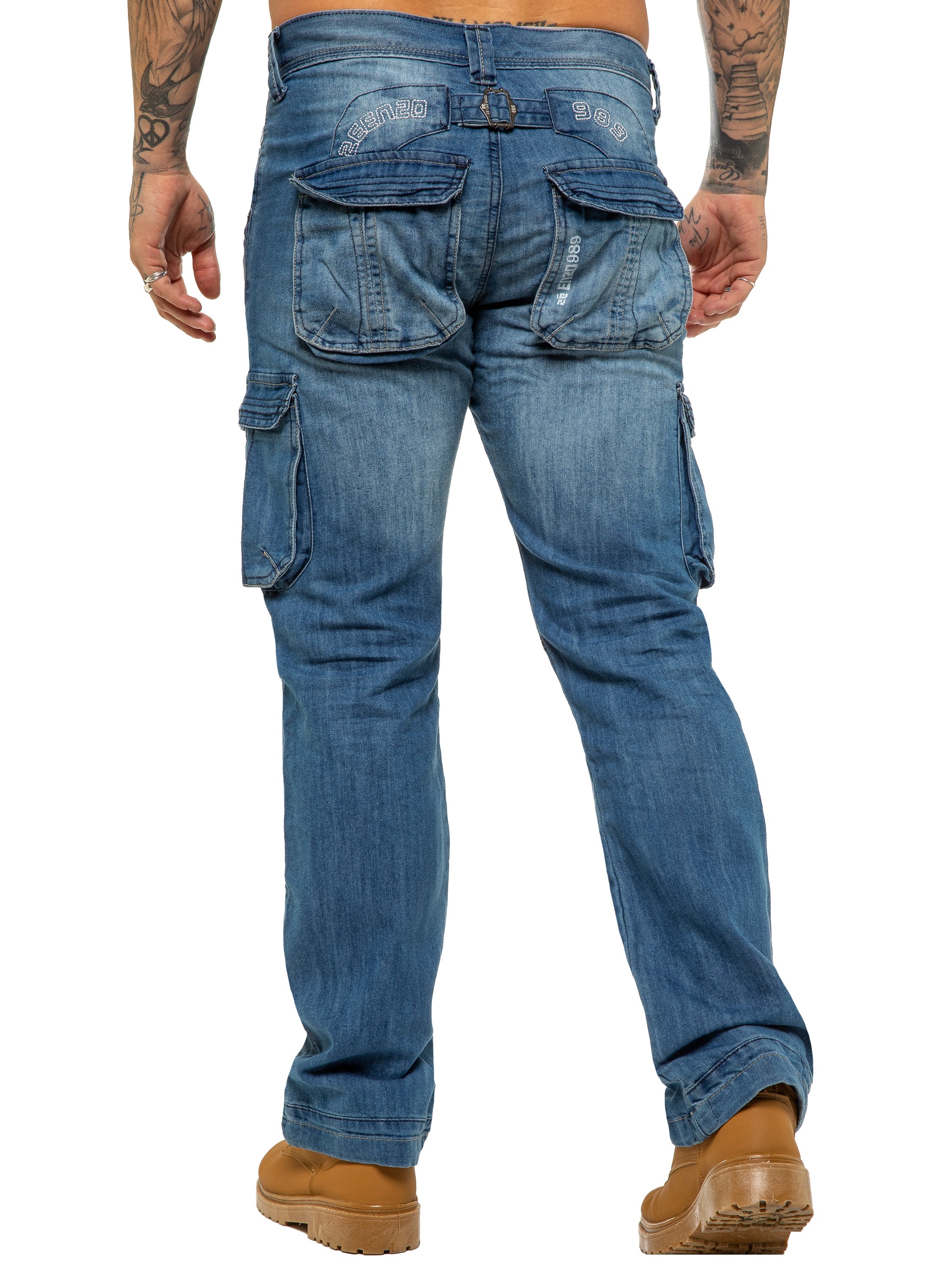 Enzo | Mens Combat Denim Jeans Designer Menswear