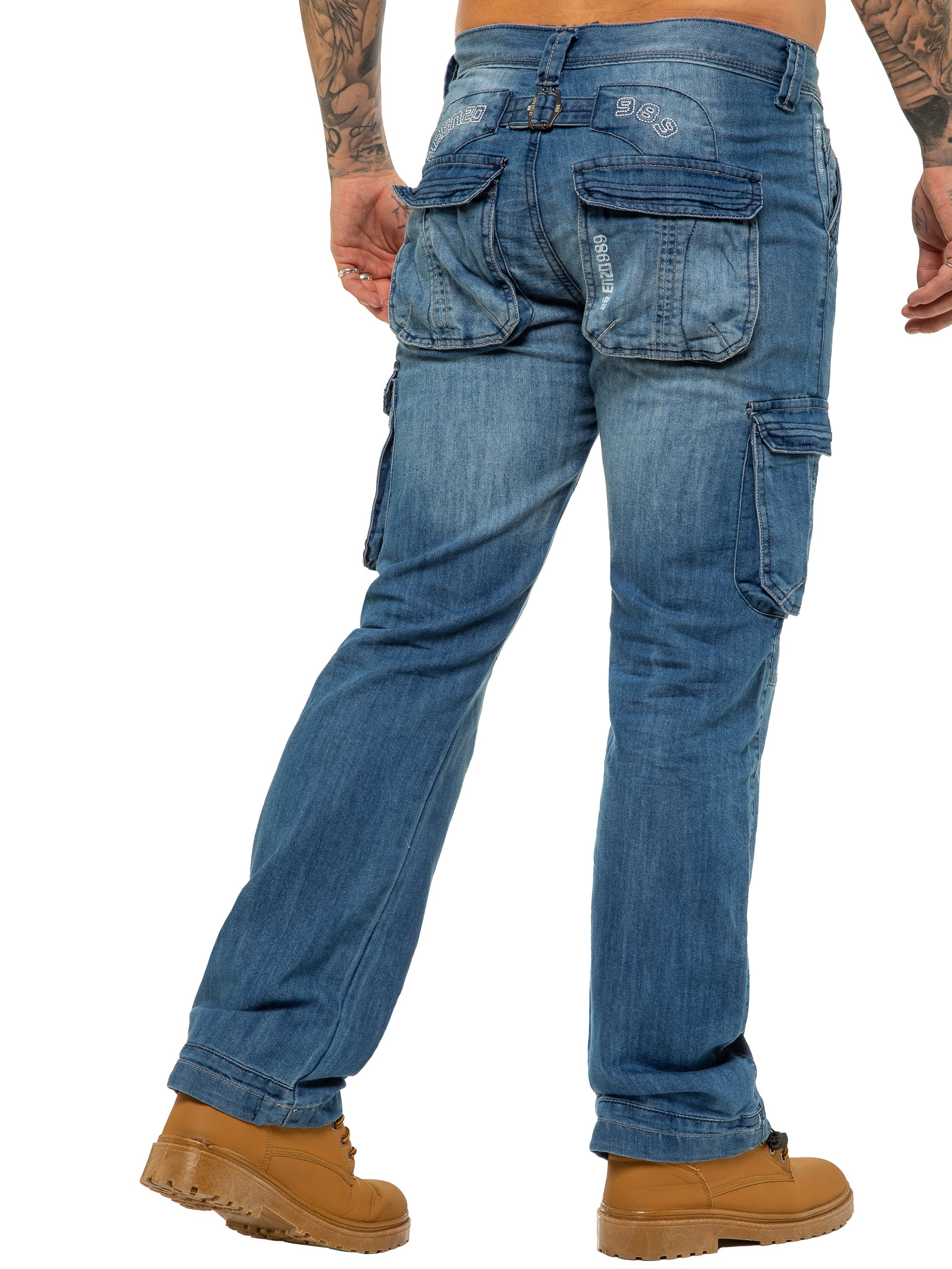 Enzo | Mens Combat Denim Jeans Designer Menswear