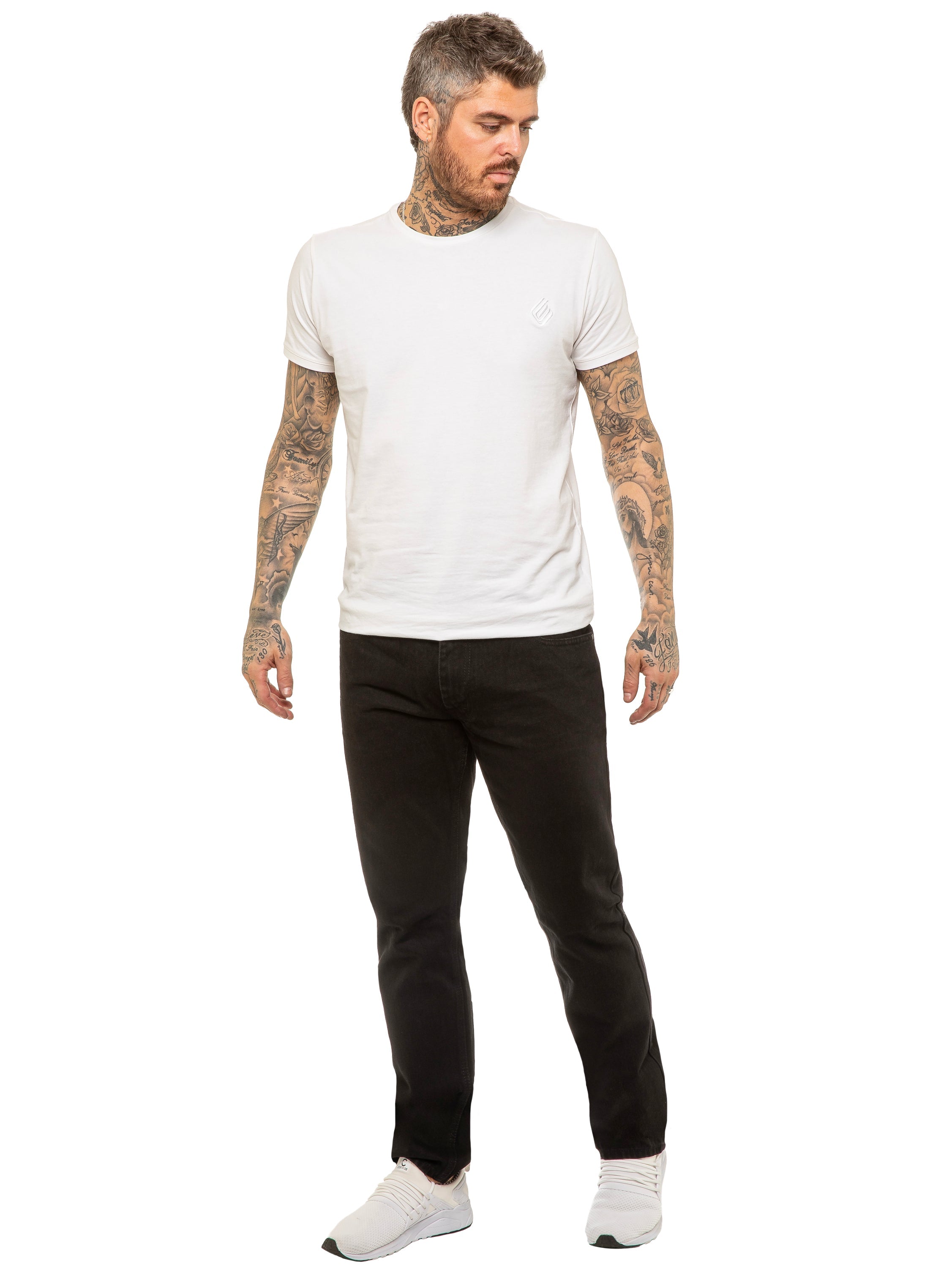 Enzo | Mens Designer Regular Straight Fit Denim Jeans Designer Menswear