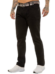 Enzo | Mens Designer Regular Straight Fit Denim Jeans Designer Menswear