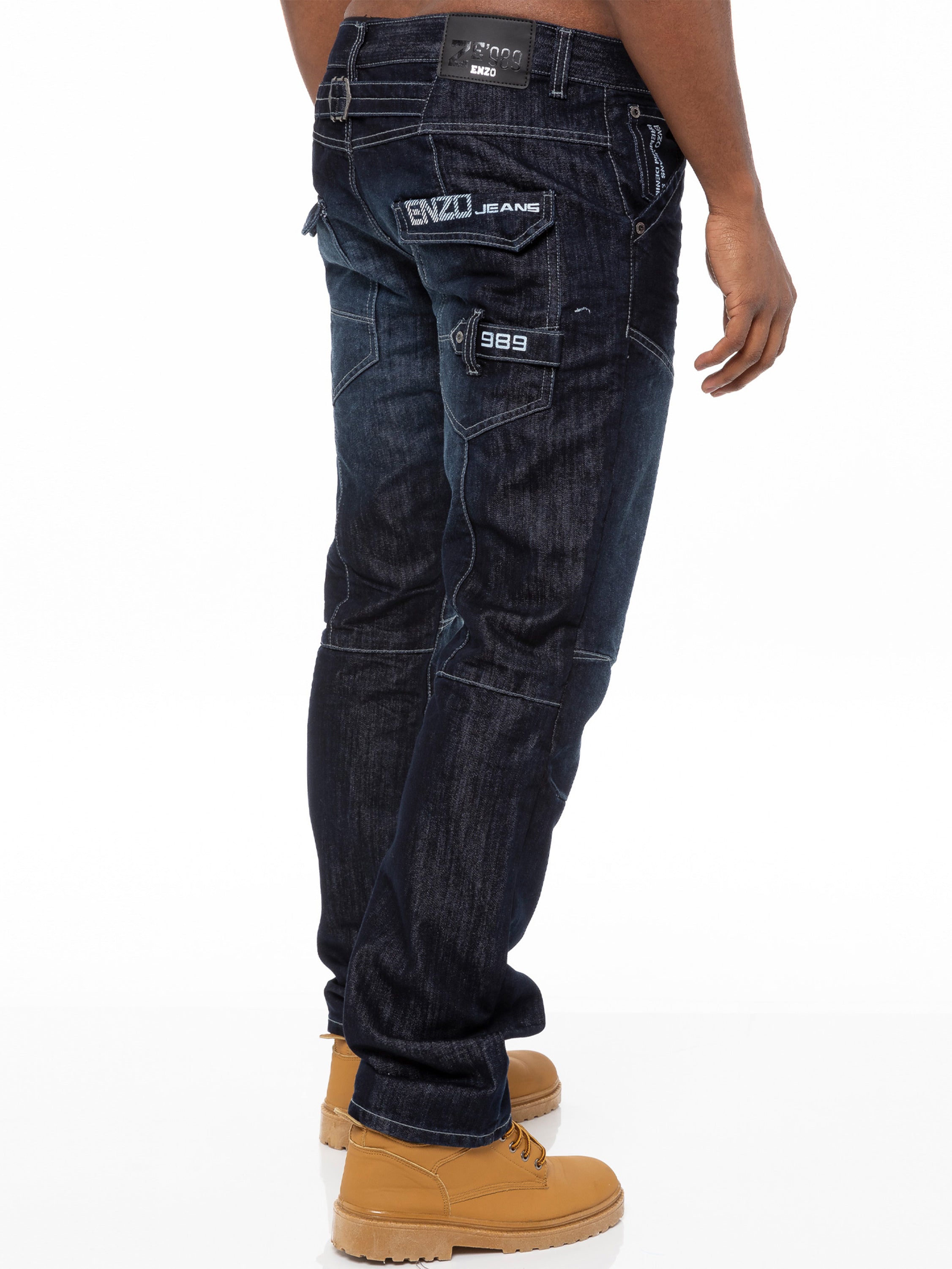 Enzo | Mens Straight Fit Denim Jeans Designer Menswear