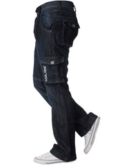 Kruze | Mens Cargo Combat Denim Jeans