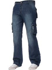 Kruze | Mens Cargo Combat Denim Jeans