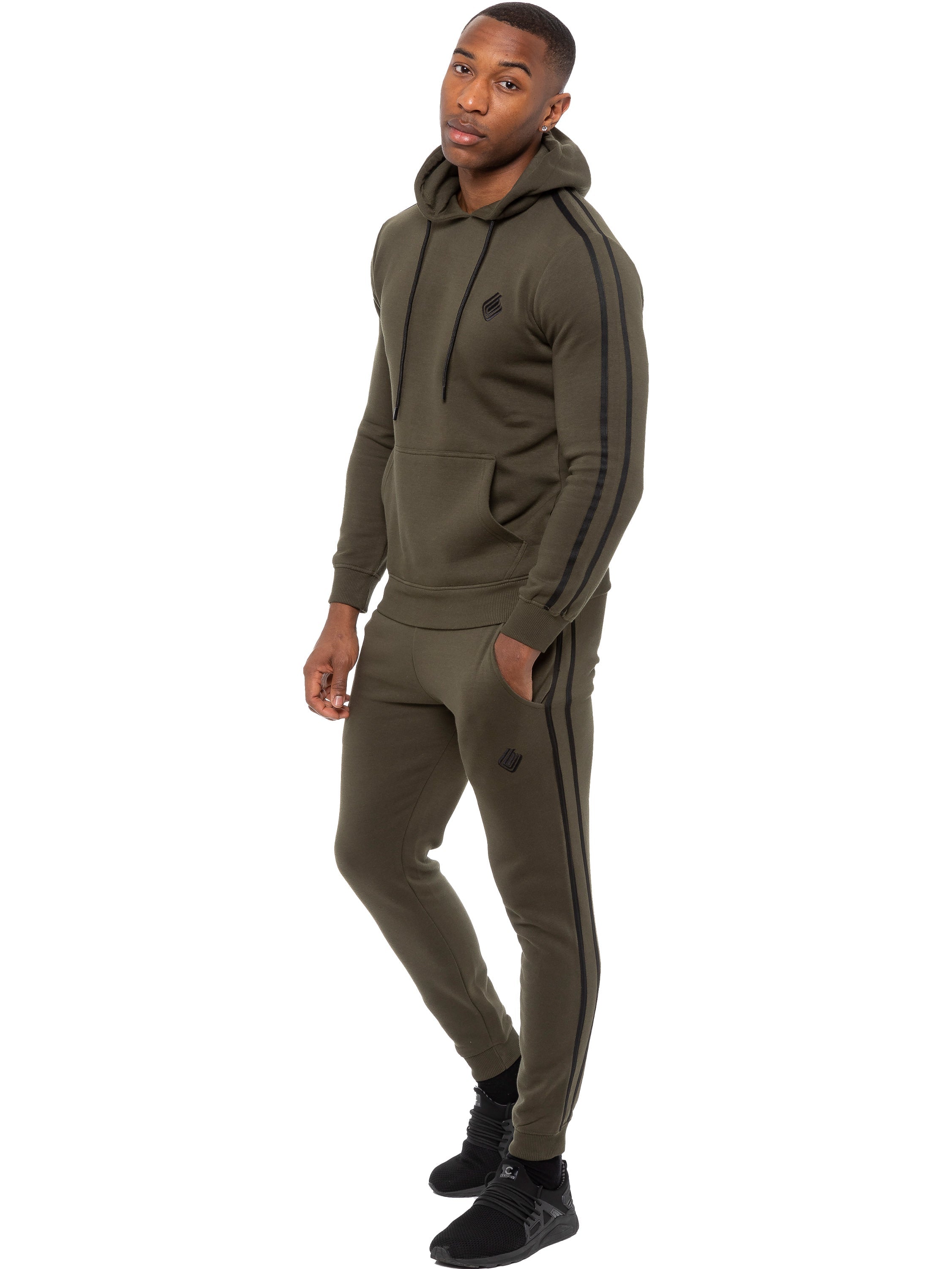 Enzo | Mens Pullover Tape Hoodie Tracksuit Set