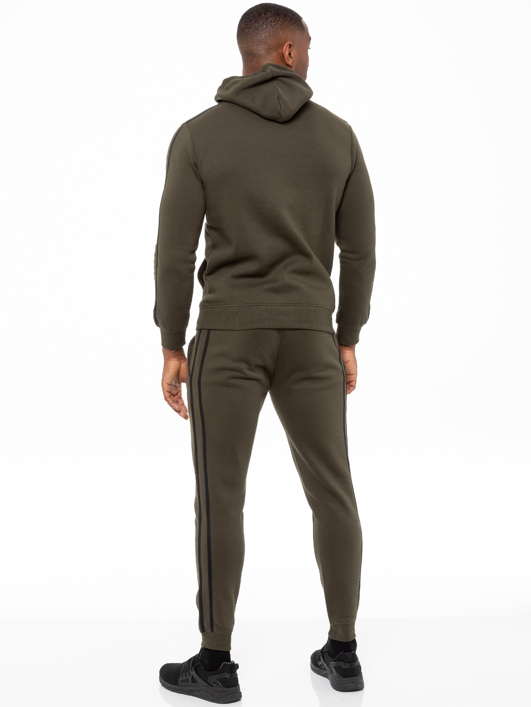 Enzo | Mens Full Zip Up Hoodie Tape Tracksuit Set
