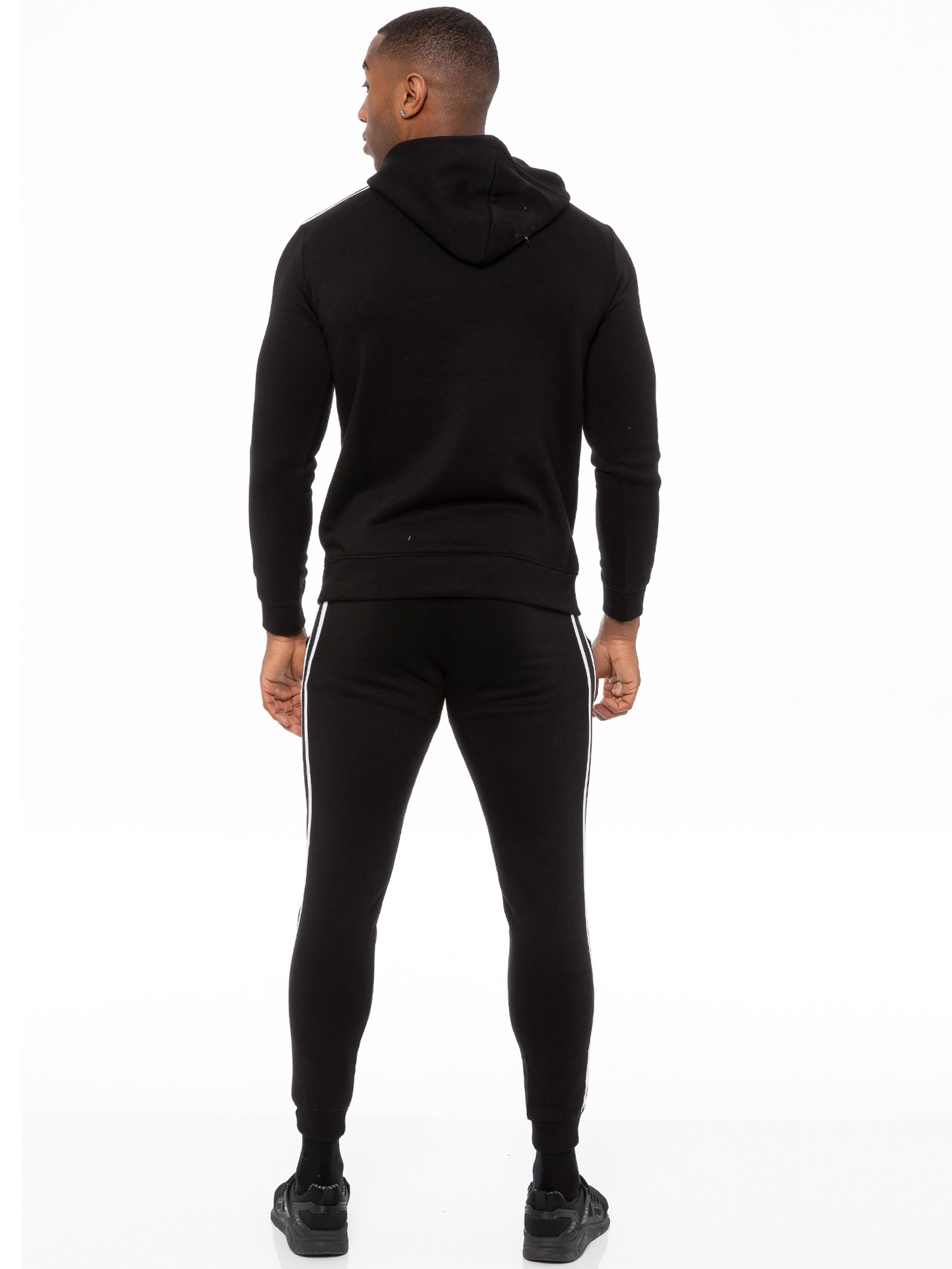 Enzo | Mens Full Zip Up Hoodie Tape Tracksuit Set
