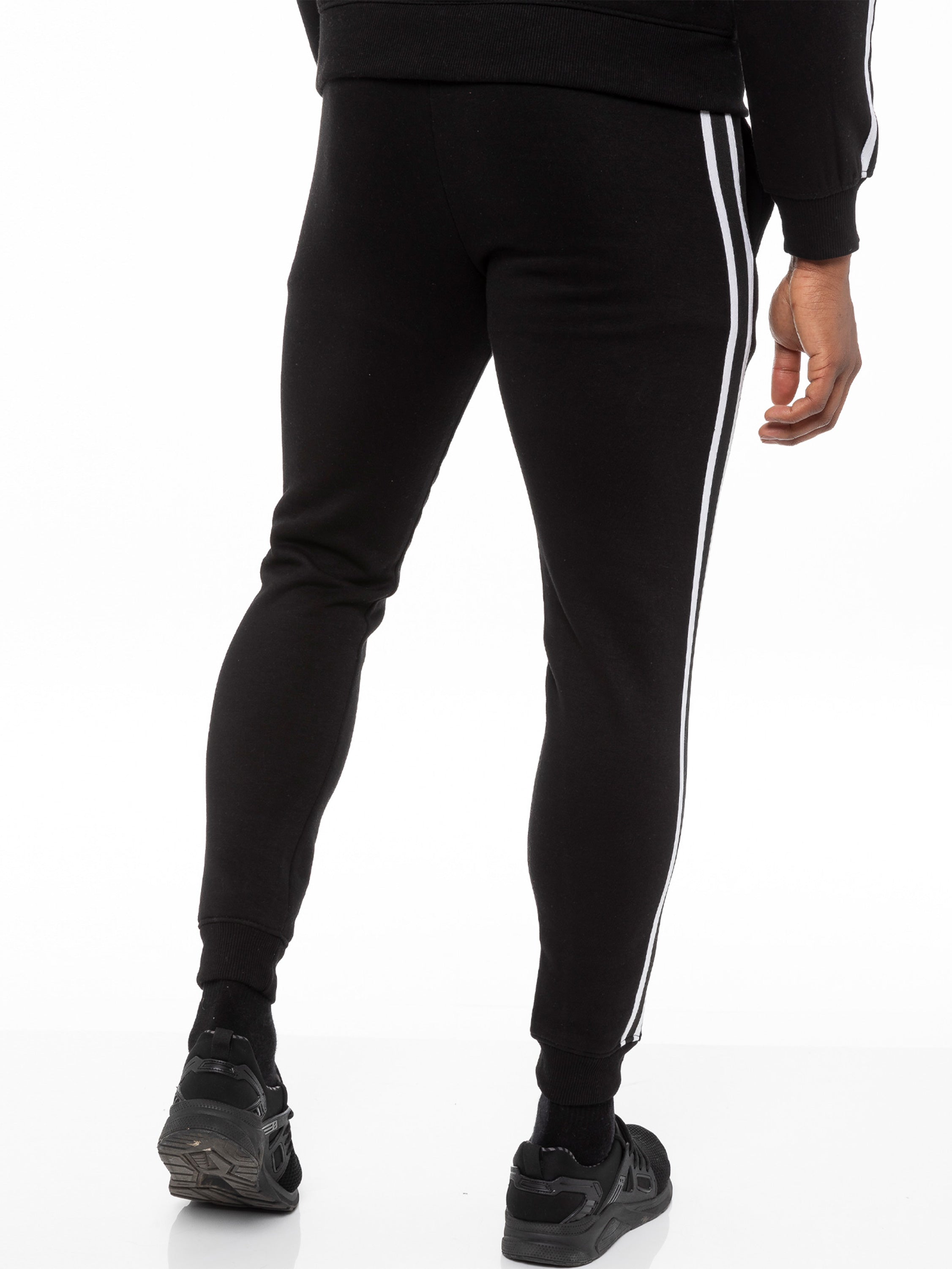 Enzo | Mens Full Zip Up Hoodie Tape Tracksuit Set