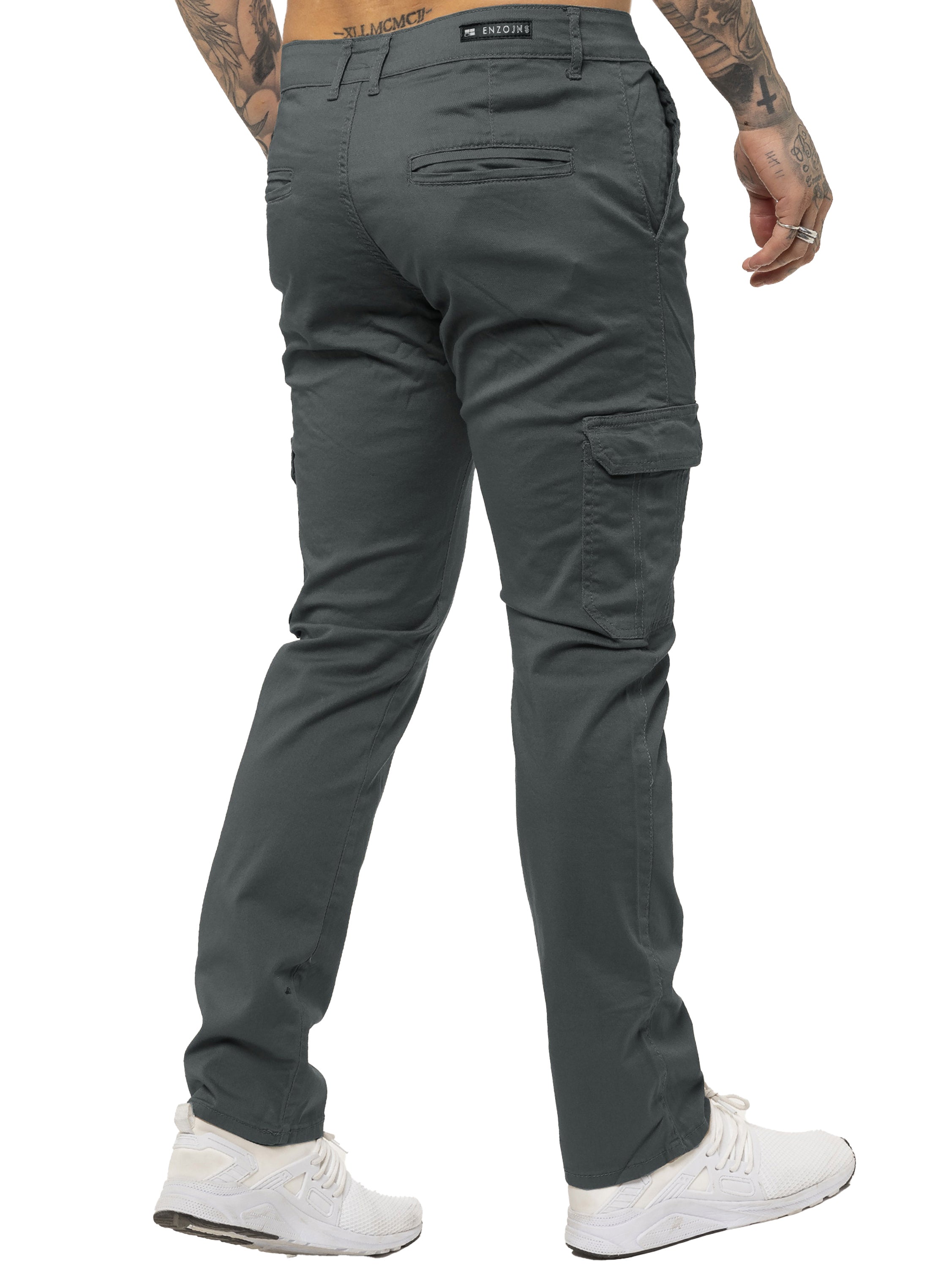 Mens Cargo Combat Slim Fit Trousers | Enzo Designer Menswear
