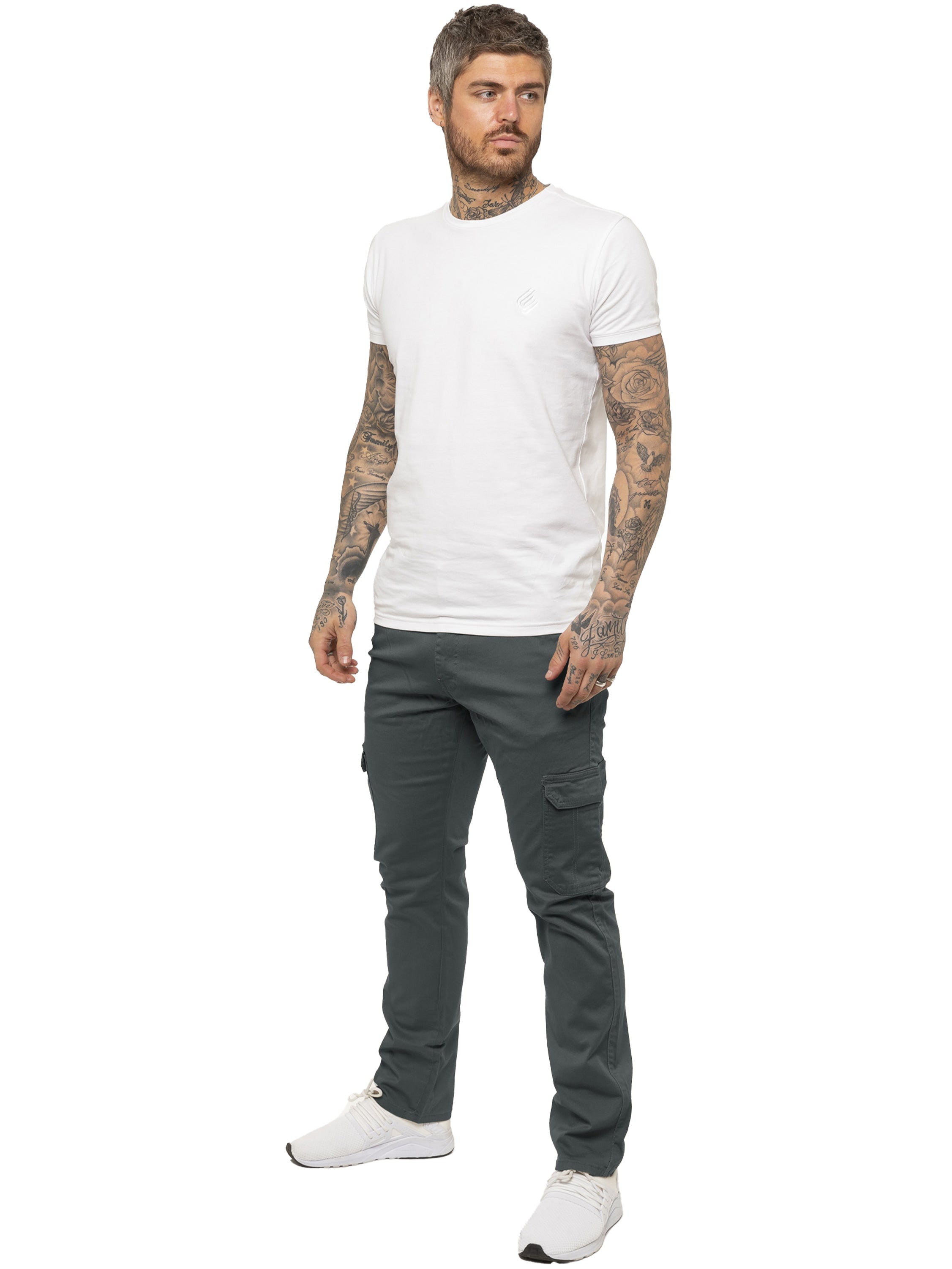 Mens Cargo Combat Slim Fit Trousers | Enzo Designer Menswear