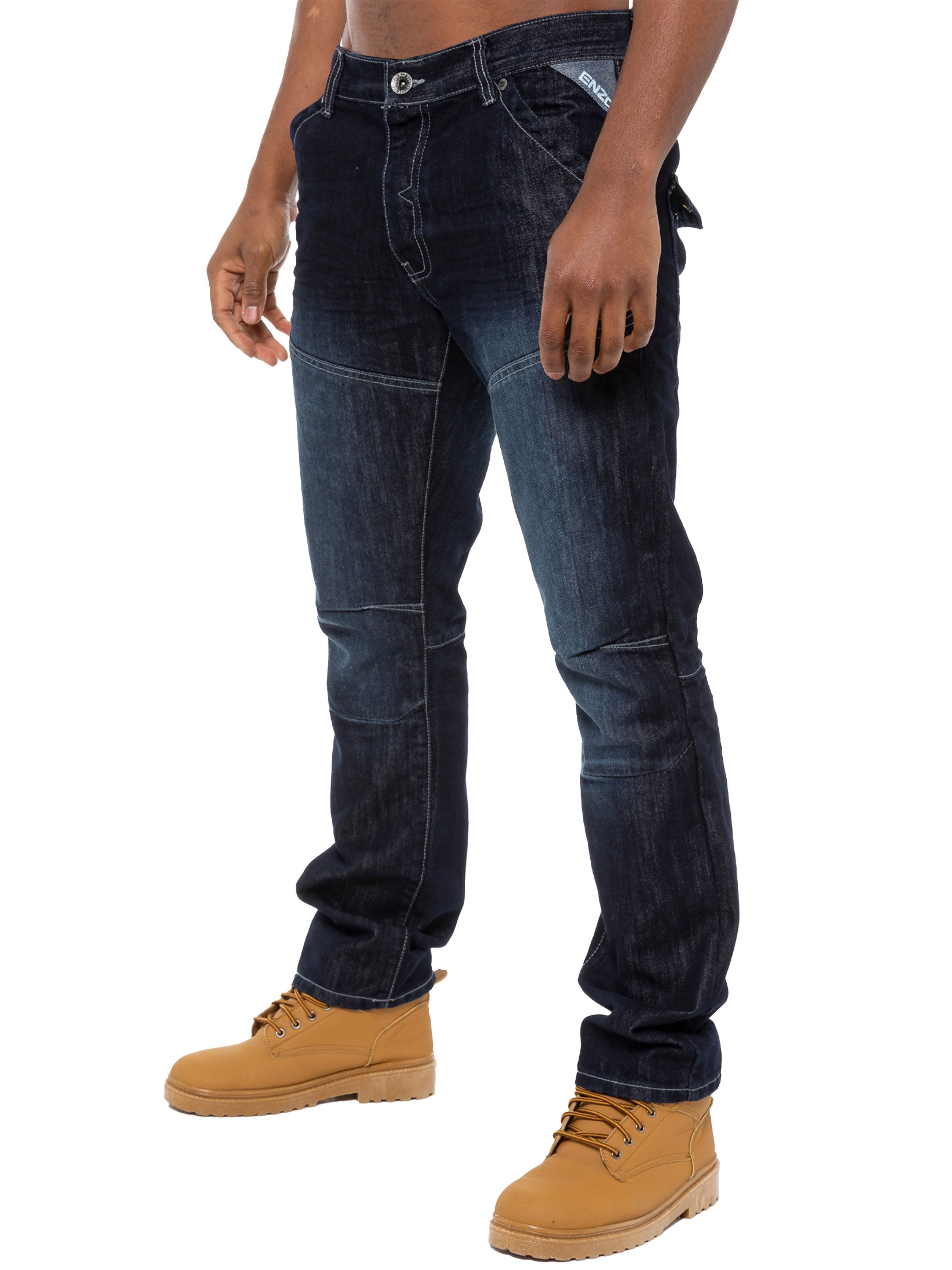 Enzo | Mens Straight Fit Denim Jeans Designer Menswear