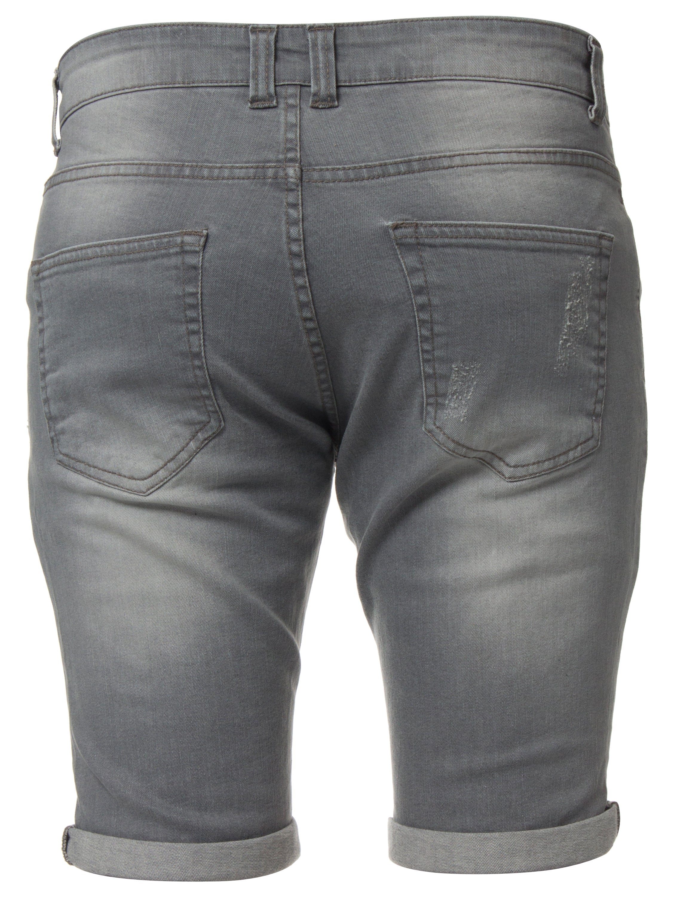 Mens Denim Skinny Fit Distressed Shorts | Enzo Designer Menswear
