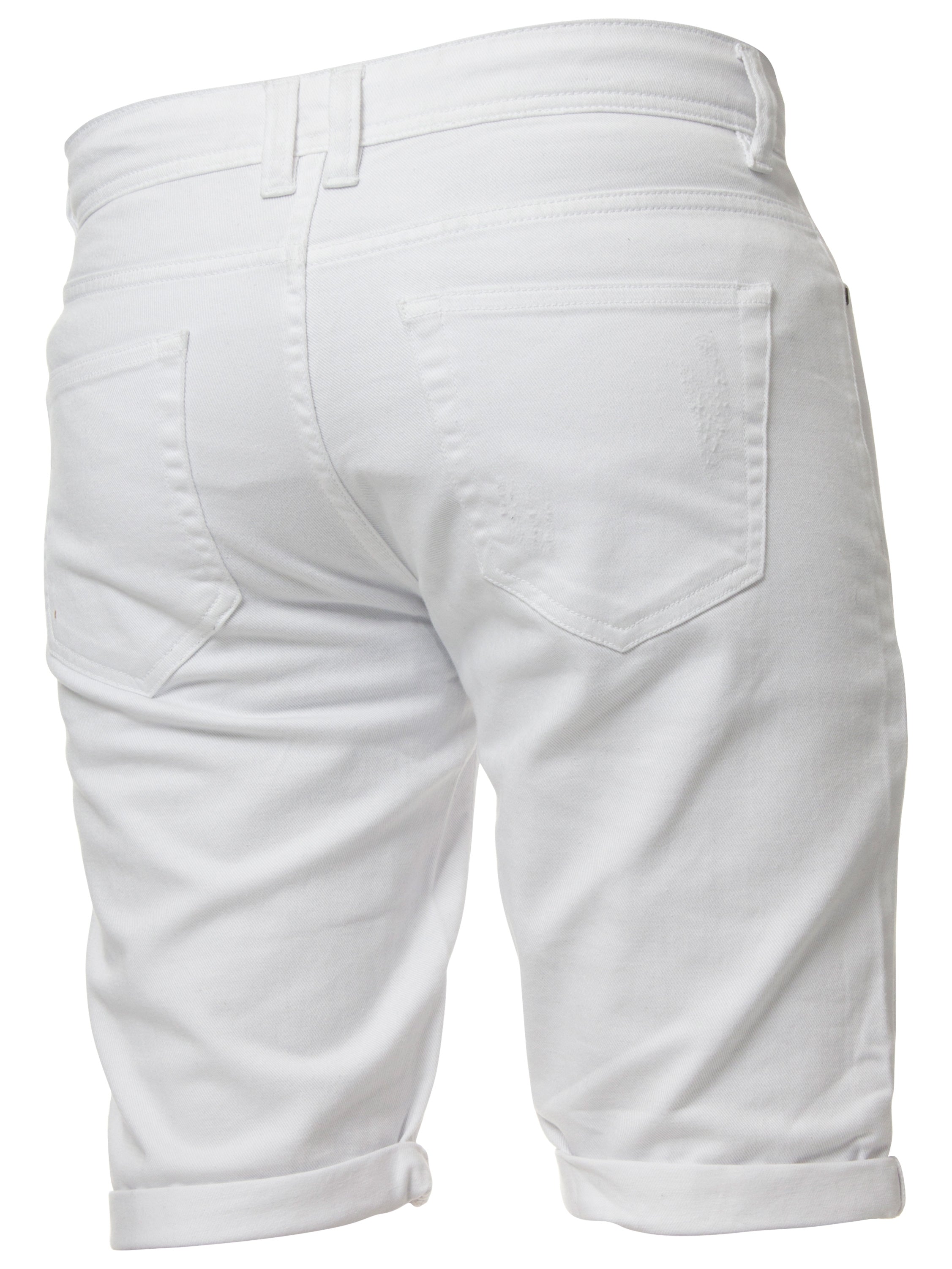 Mens Denim Skinny Fit Distressed Shorts | Enzo Designer Menswear