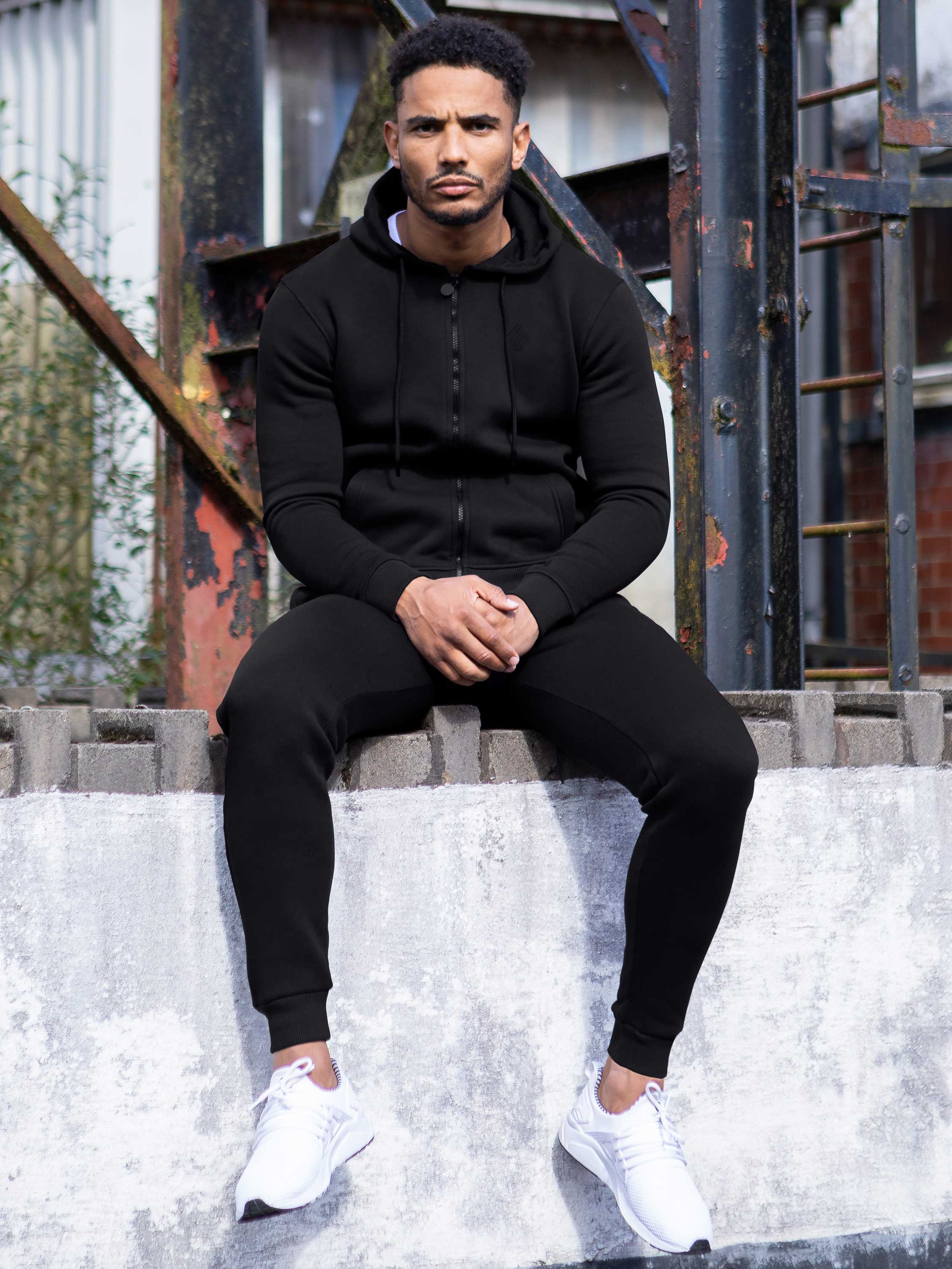 Mens Zip Up Hooded Fleece Tracksuit Top  | Enzo Designer Menswear