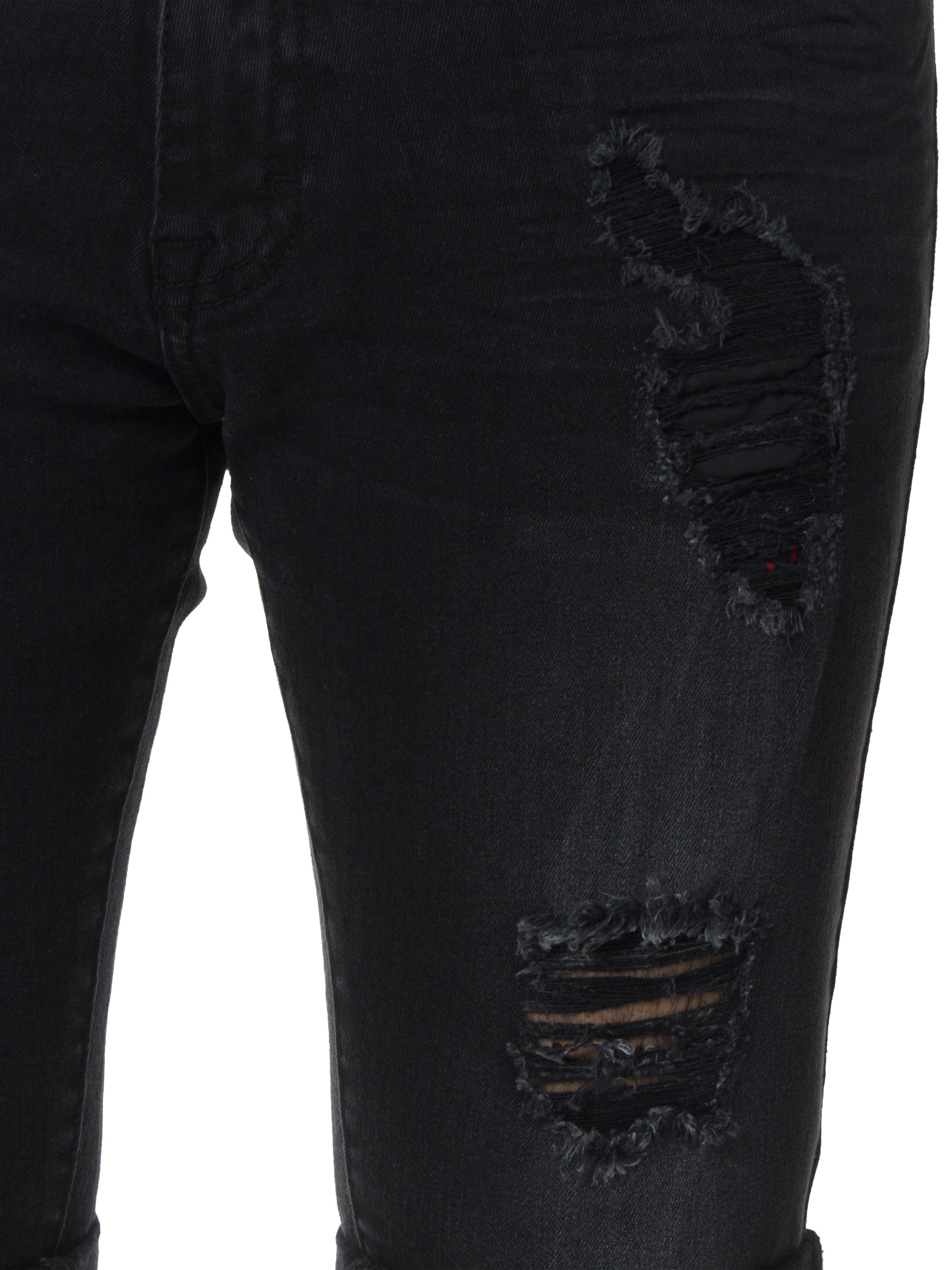 Mens Denim Skinny Fit Distressed Shorts | Enzo Designer Menswear