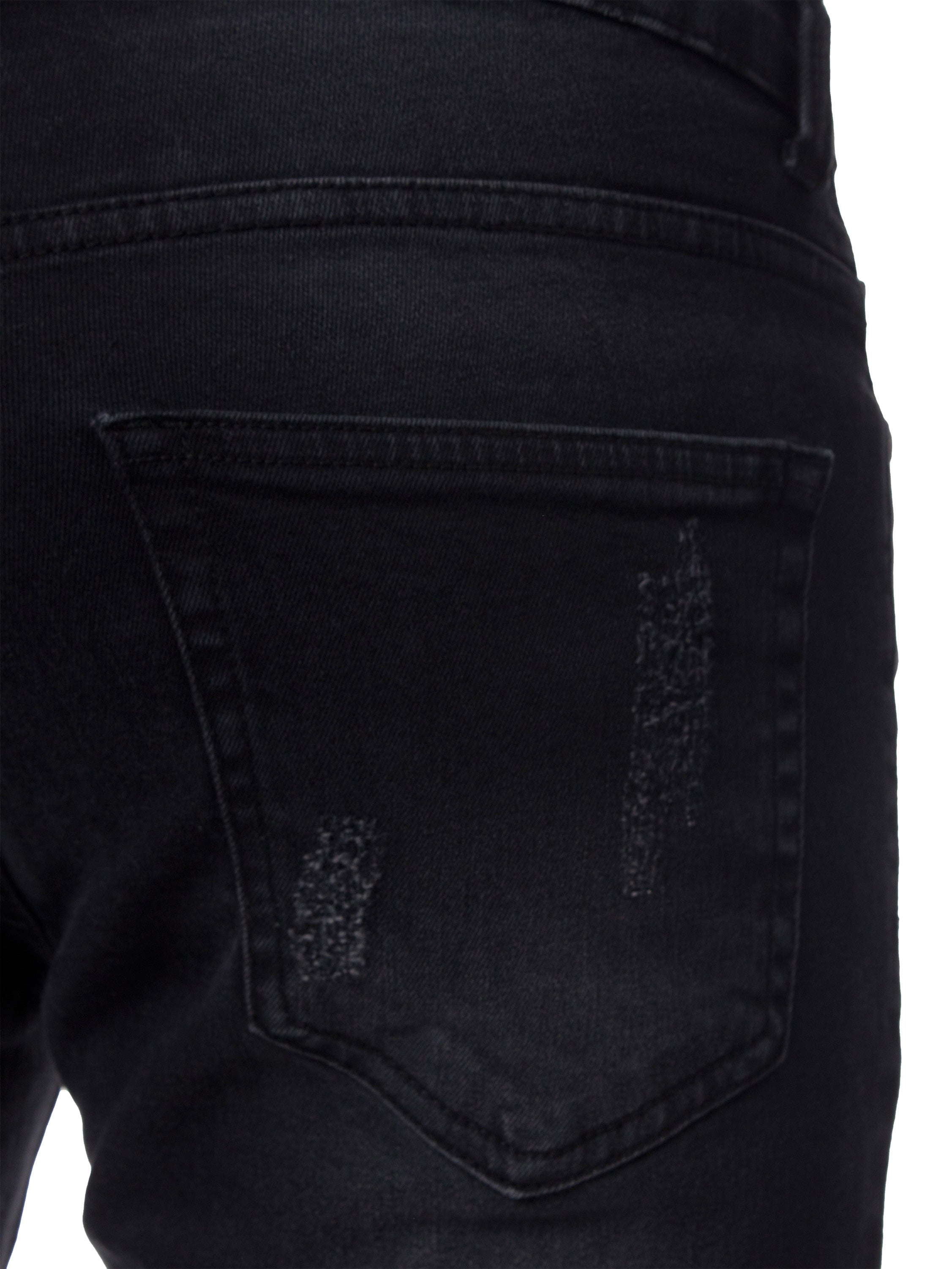 Mens Denim Skinny Fit Distressed Shorts | Enzo Designer Menswear