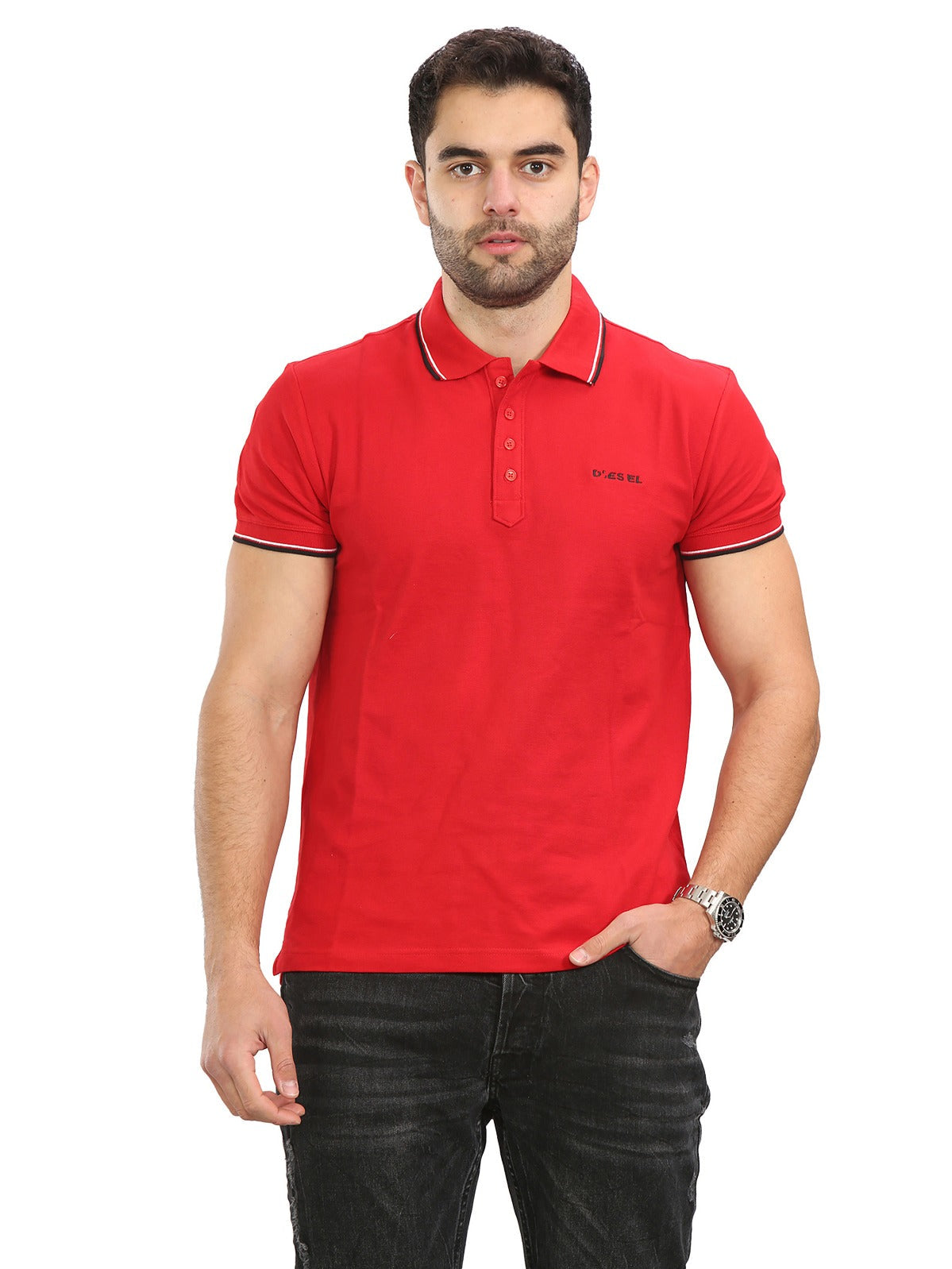 Diesel Mens Short Sleeve Polos | T-Randy Broken