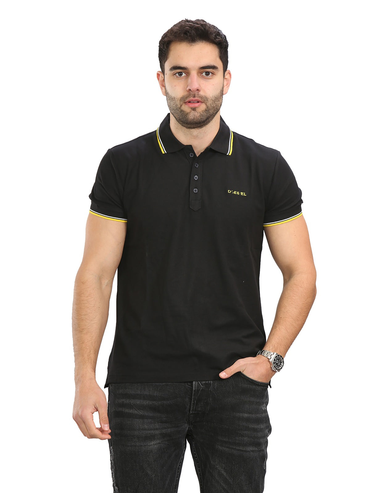 Diesel Mens Short Sleeve Polos | T-Randy Broken