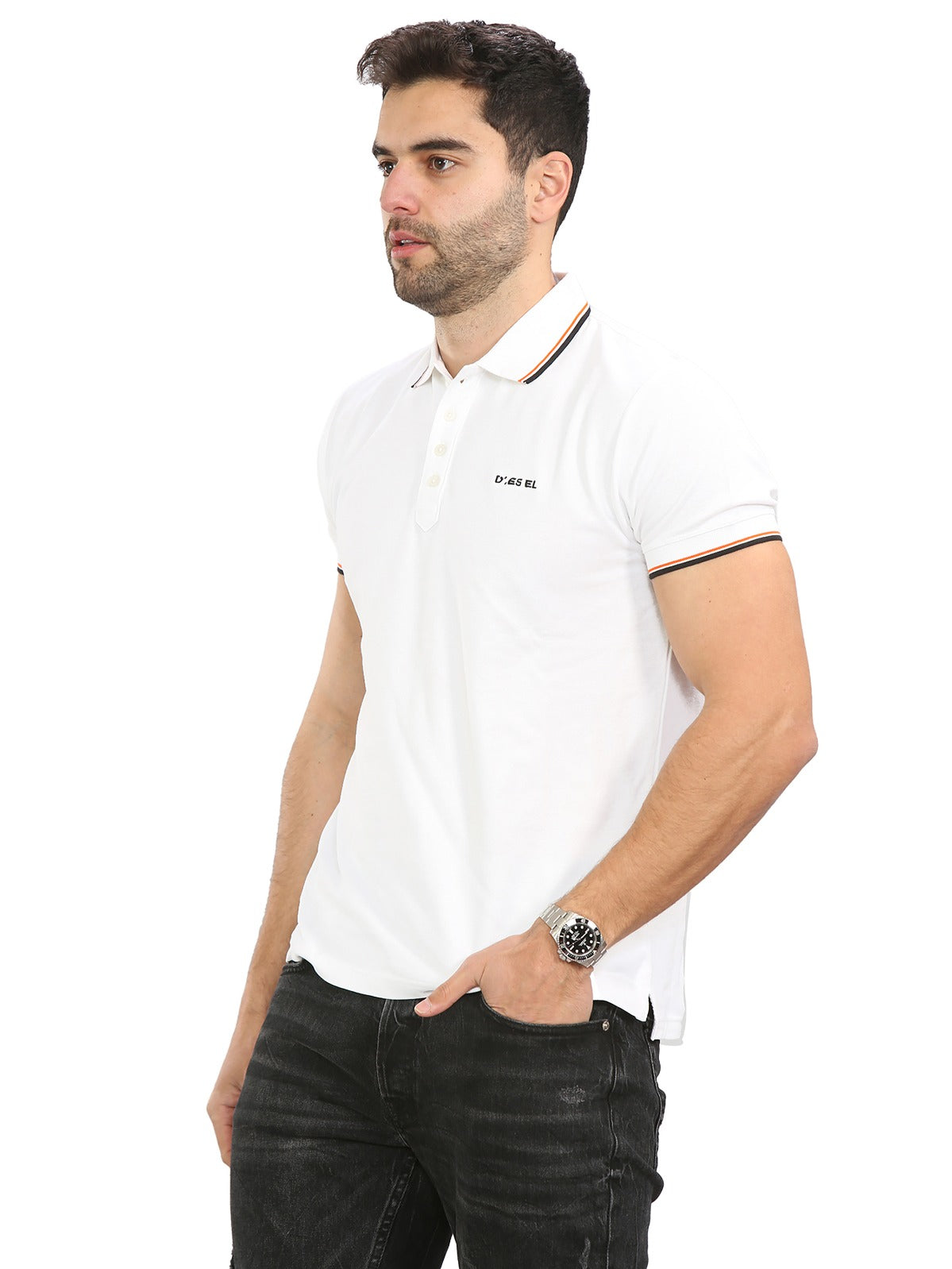 Diesel Mens Short Sleeve Polos | T-Randy Broken
