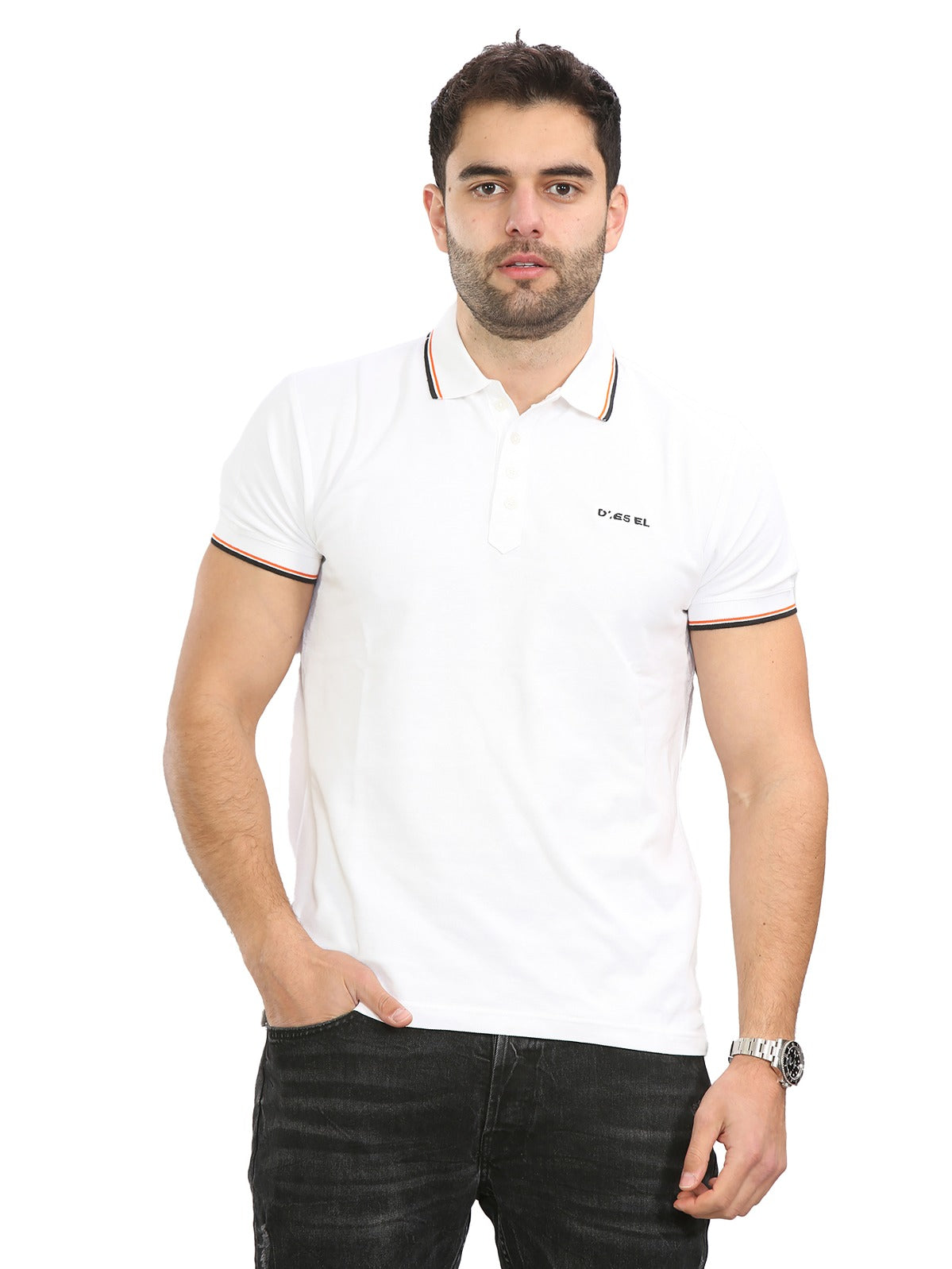 Diesel Mens Short Sleeve Polos | T-Randy Broken