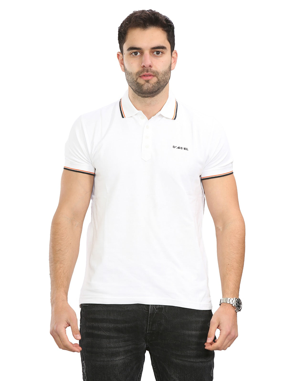 Diesel Mens Short Sleeve Polos | T-Randy Broken