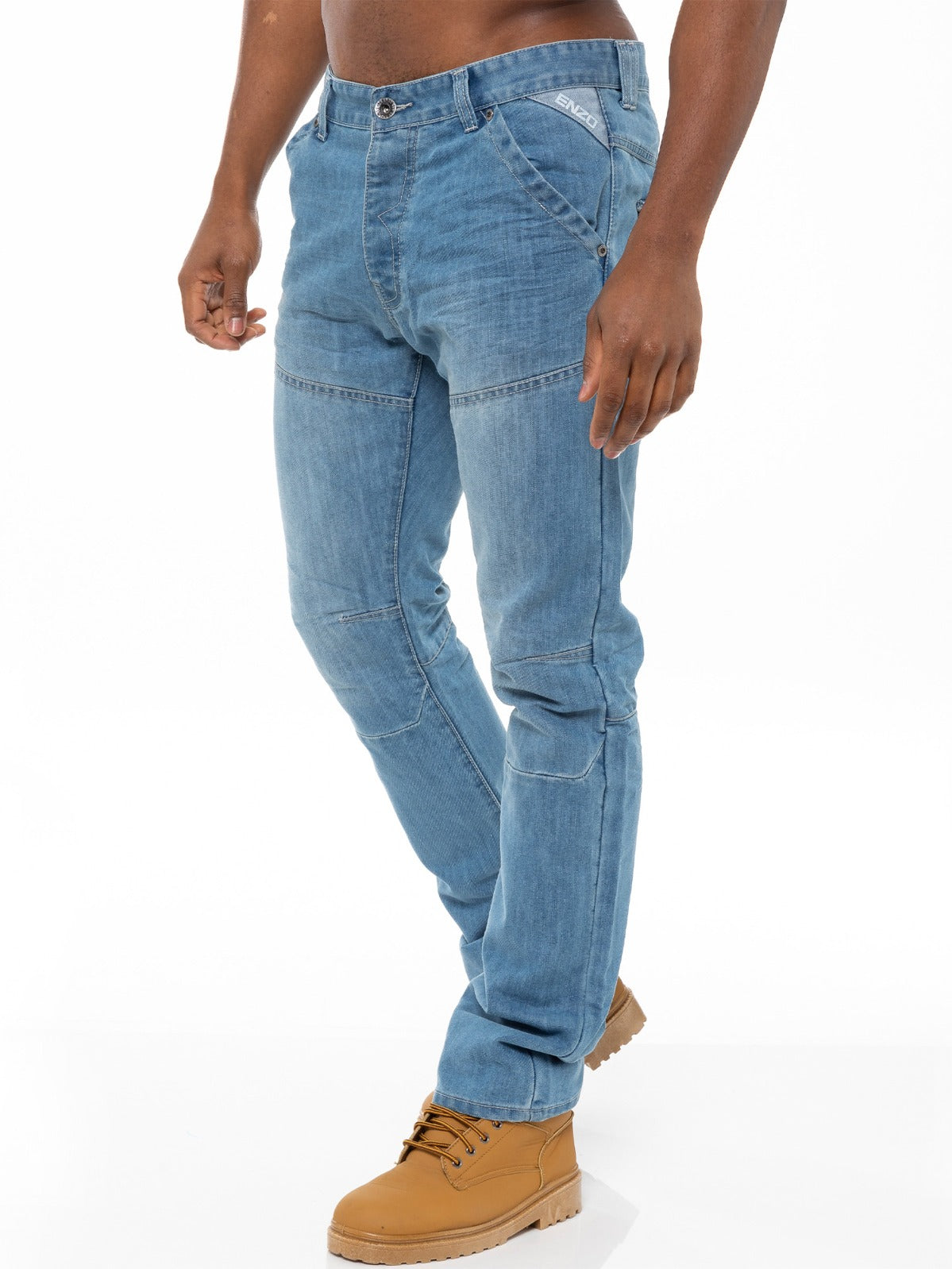 Enzo | Mens Straight Fit Denim Jeans Designer Menswear