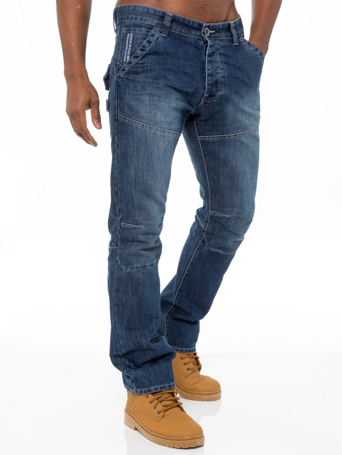 Enzo | Mens Straight Fit Denim Jeans Designer Menswear