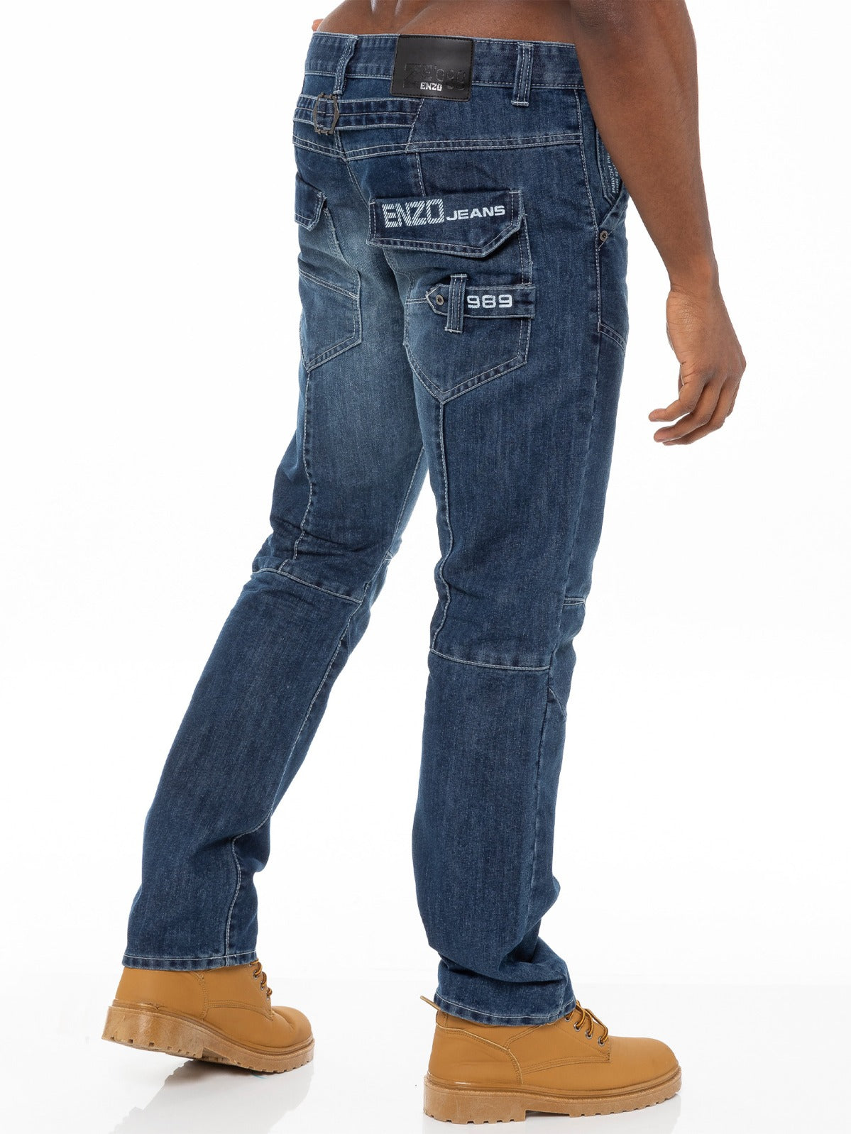 Enzo | Mens Straight Fit Denim Jeans Designer Menswear