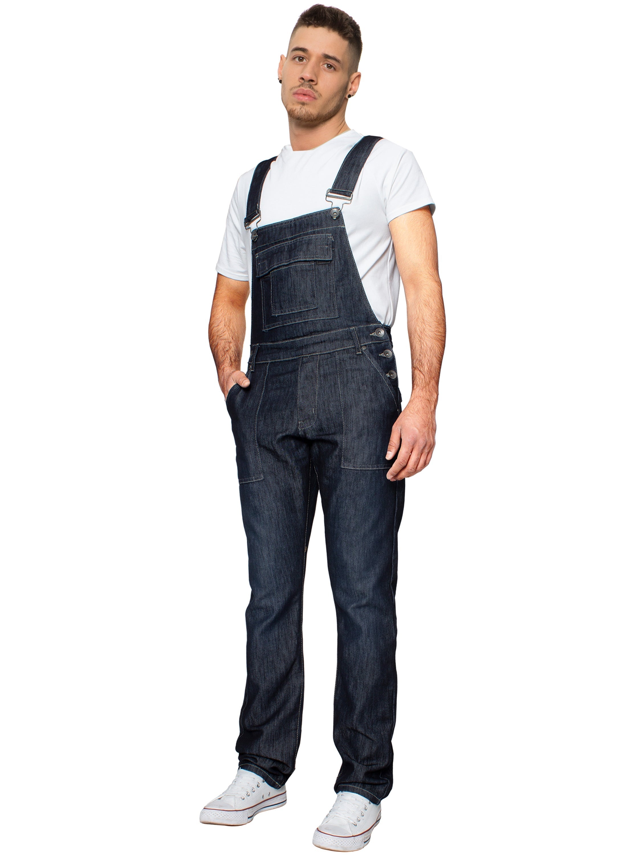 Mens Fashionable Denim Overall Dungarees  | Enzo Designer Menswear