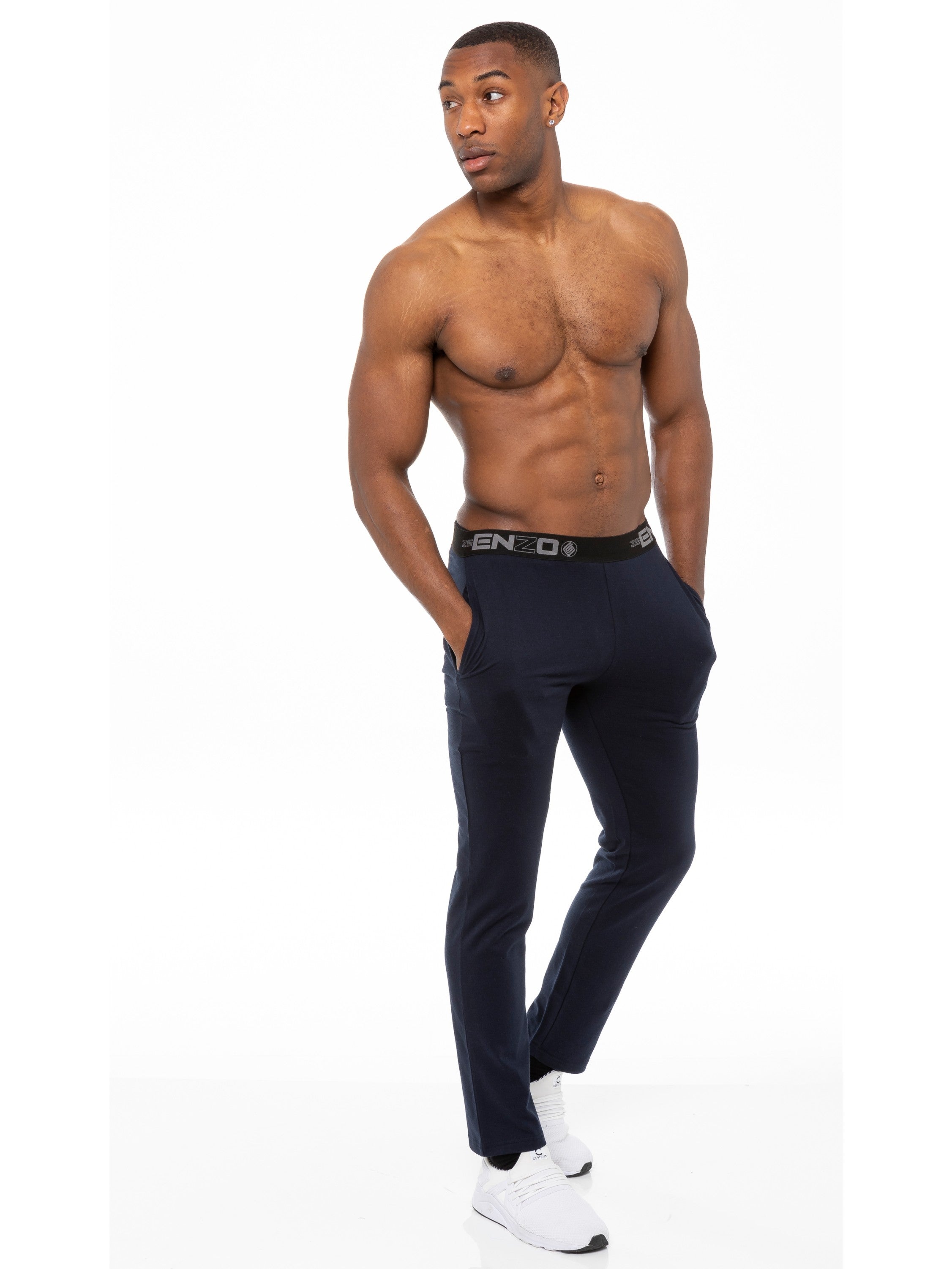 Mens Jacquard Waistline Lounge Pant Joggers | Enzo Designer Menswear