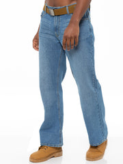 Men's FBM Boot Cut Denim Jeans with Branded Canvas Belt
