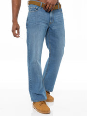 Men's FBM Boot Cut Denim Jeans with Branded Canvas Belt